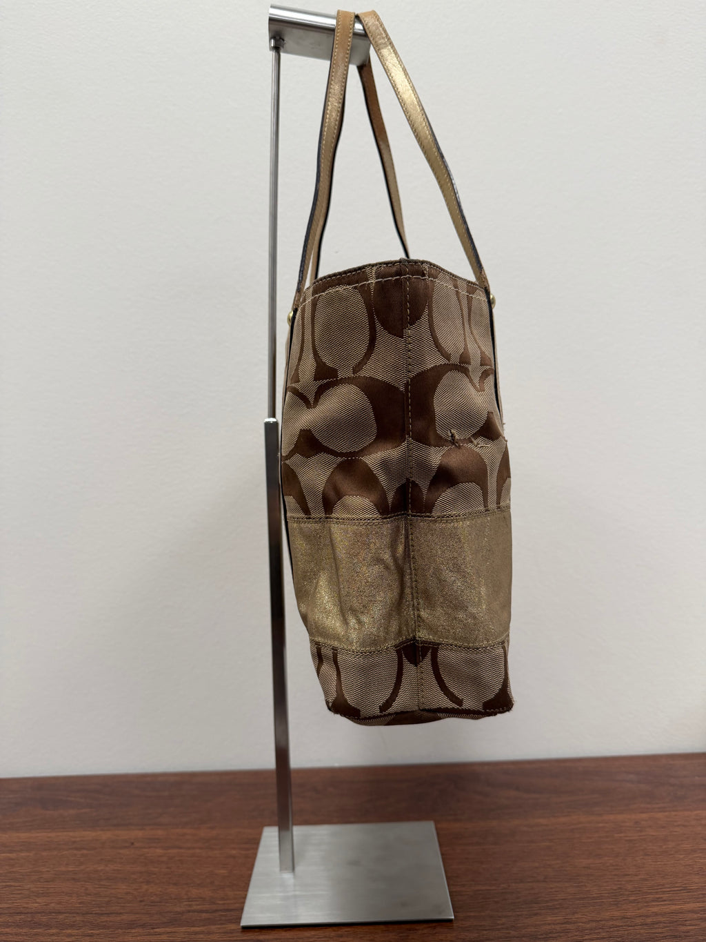 Coach Vintage gold signature monogram tote bag