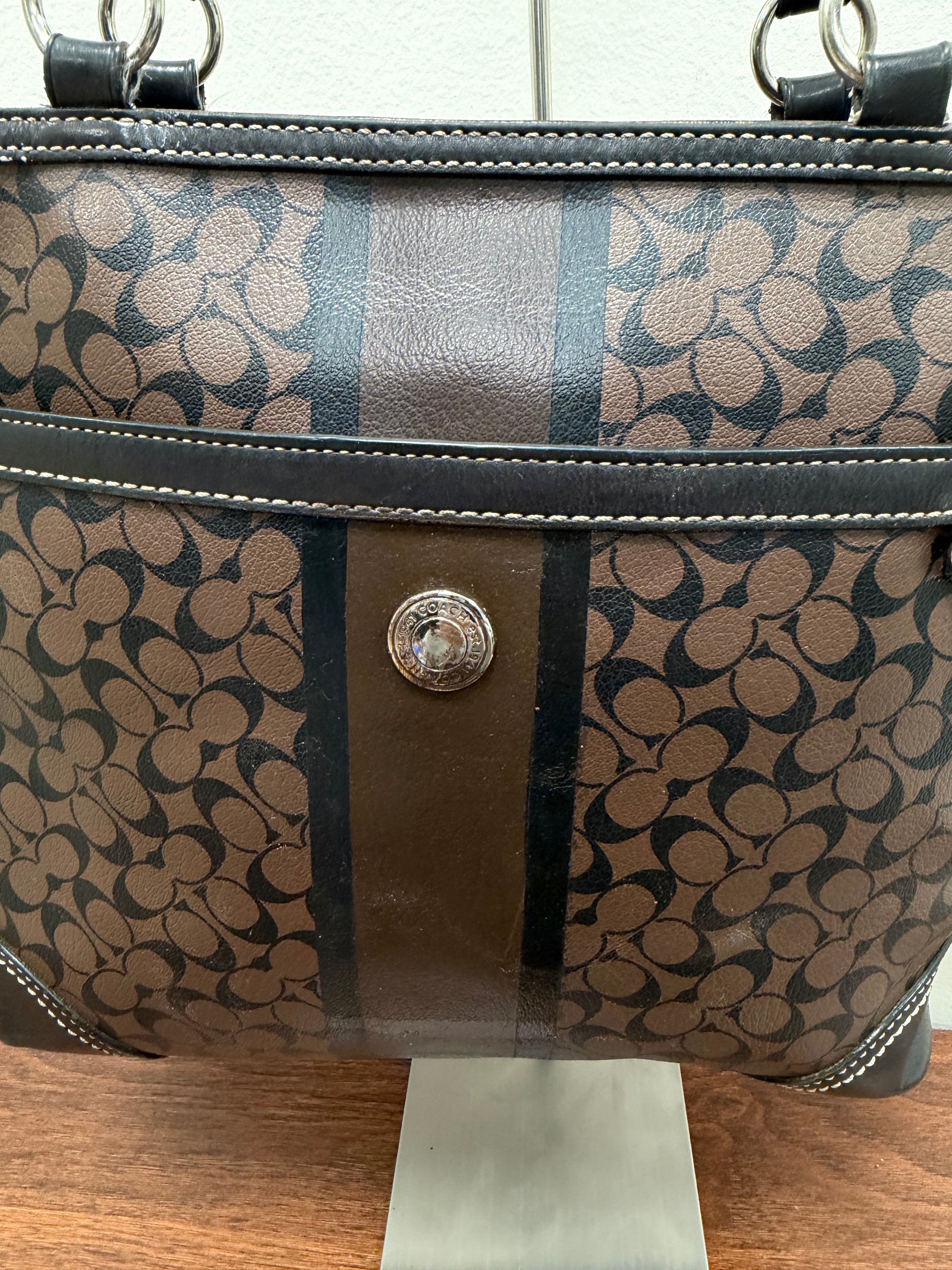 Coach Vintage signature stripe tote bag