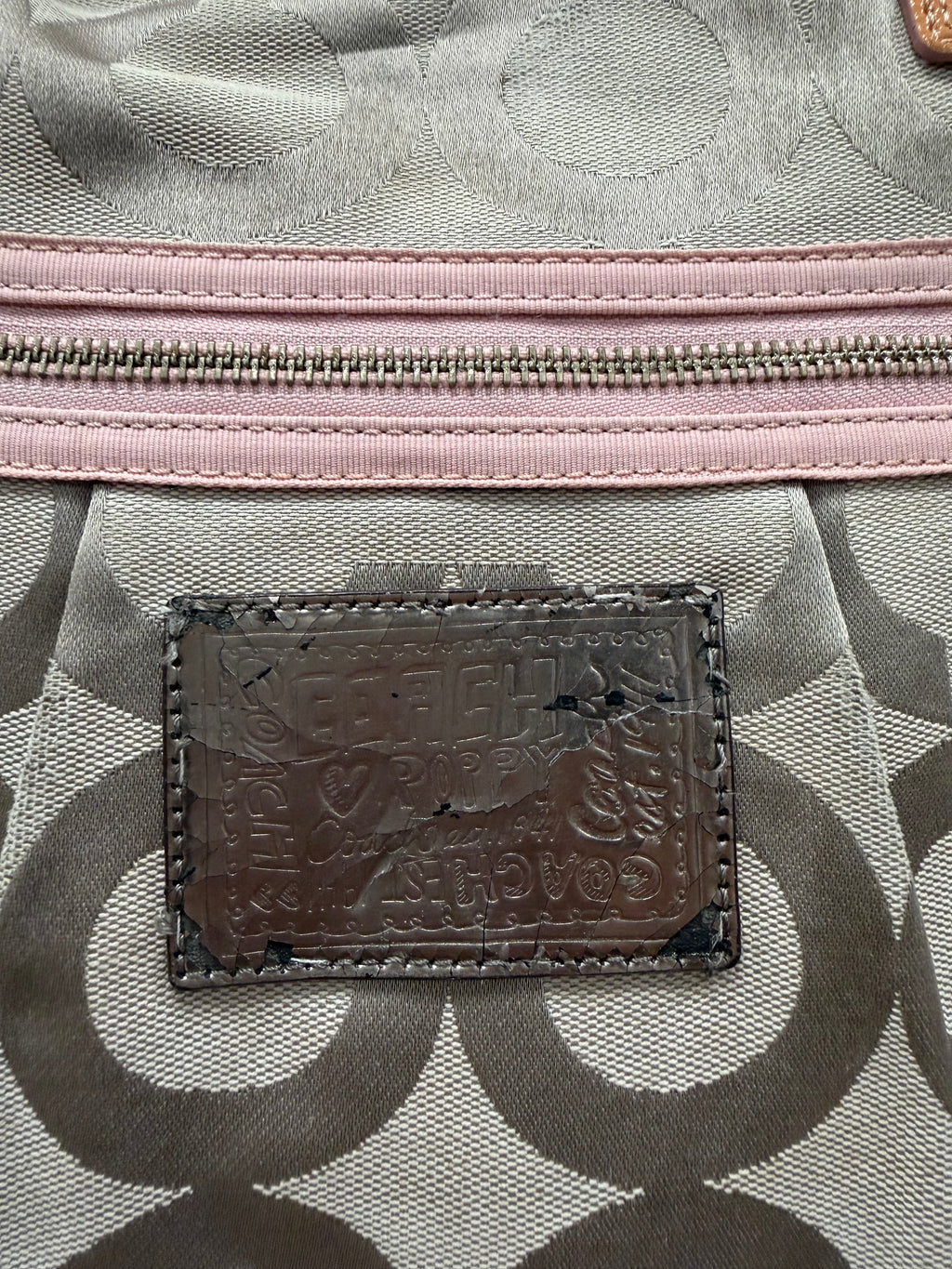 Coach Vintage Poppy signature glam tote shoulder Bag