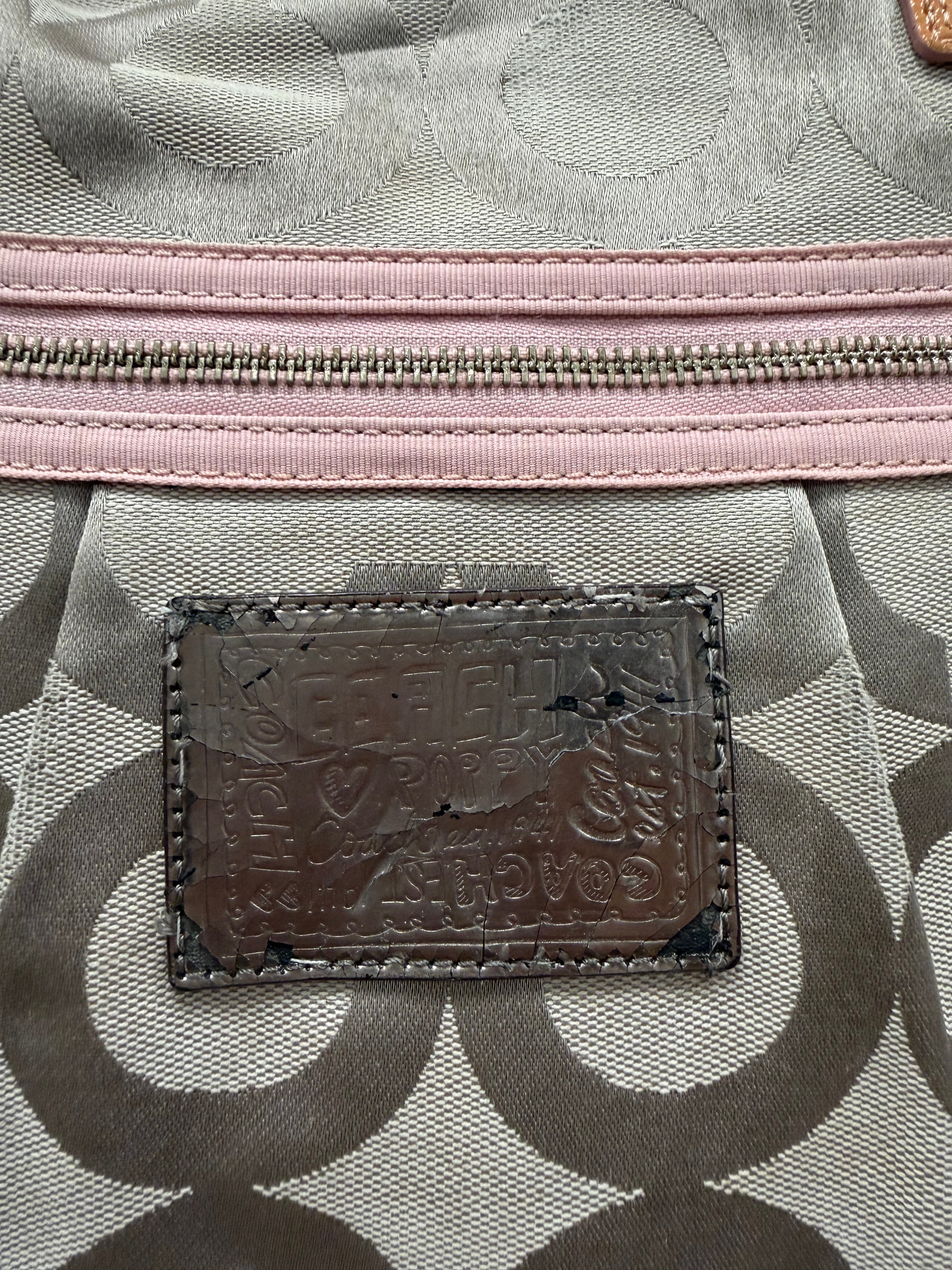 Coach Vintage Poppy signature glam tote shoulder Bag