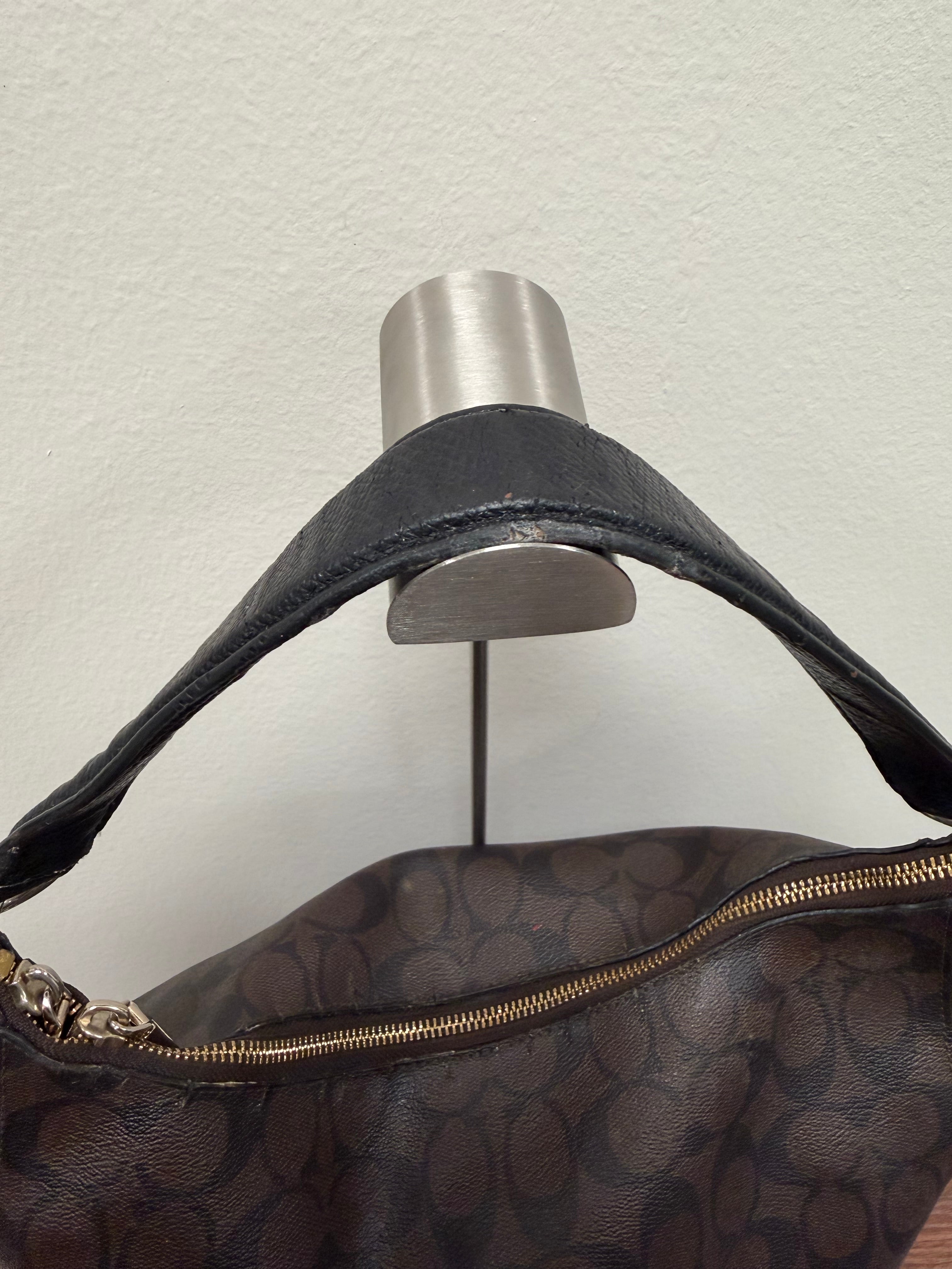 Coach Vintage signature brown PVC hobo shoulder bag