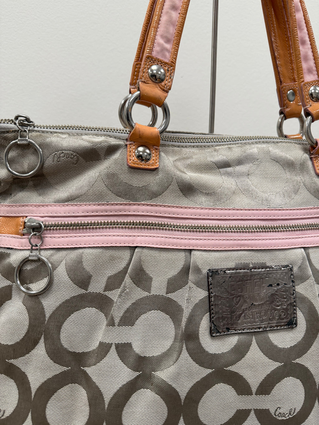 Coach Vintage Poppy signature glam tote shoulder Bag