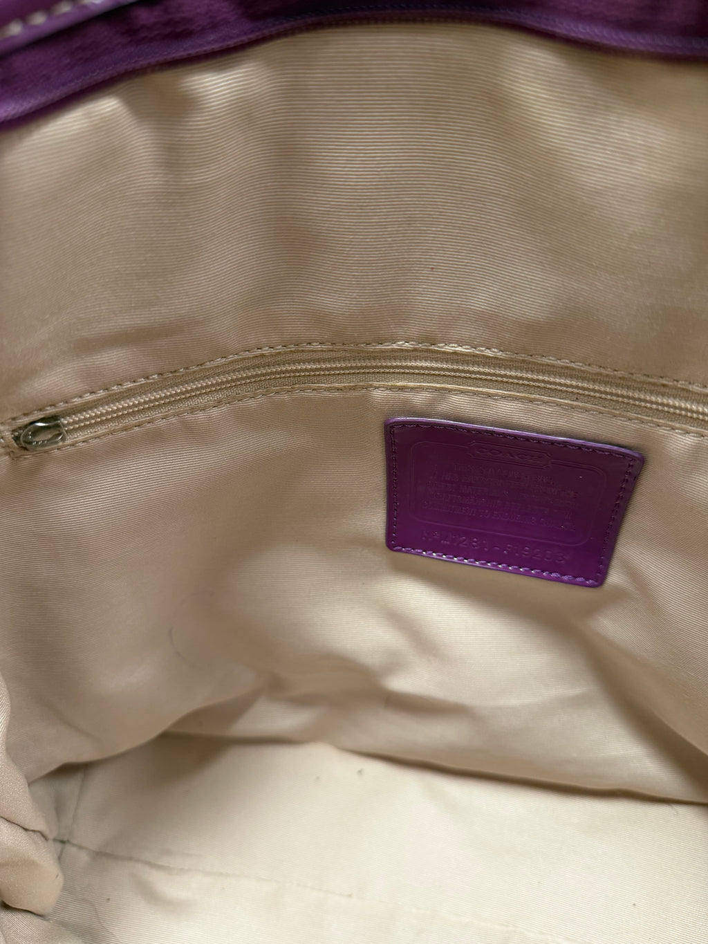 Coach Vintage purple signature tote monogram shoulder bag