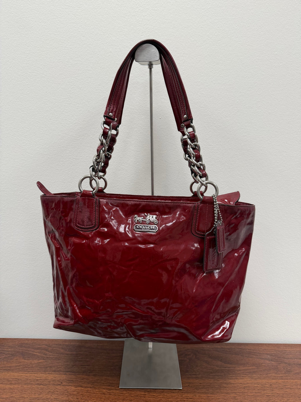Coach Vintage patent leather chain tote