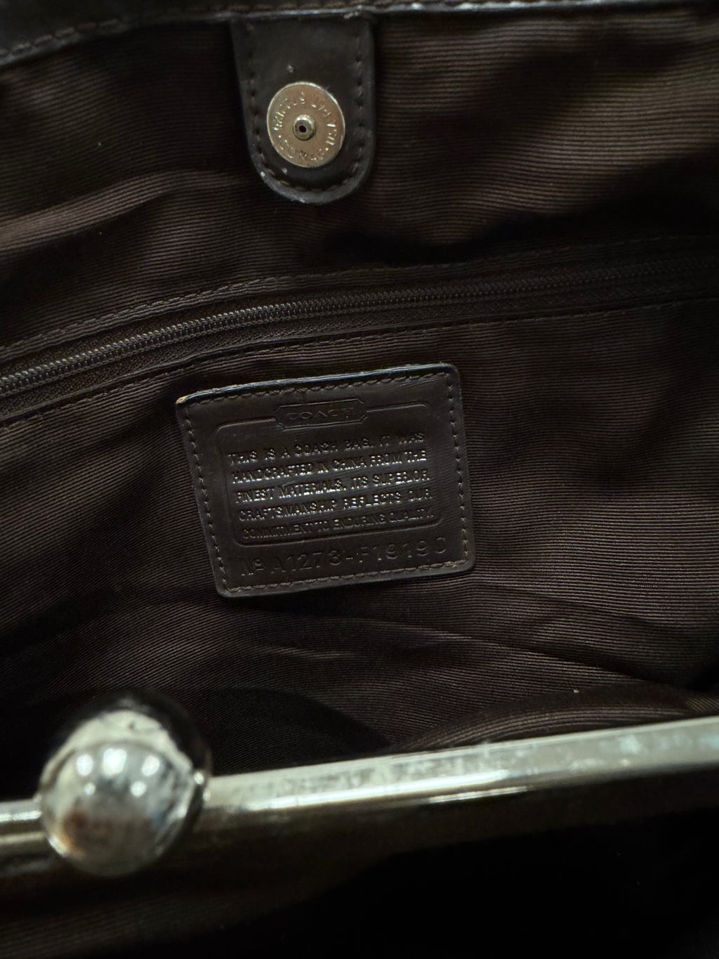 Coach Vintage signature kisslock satchel