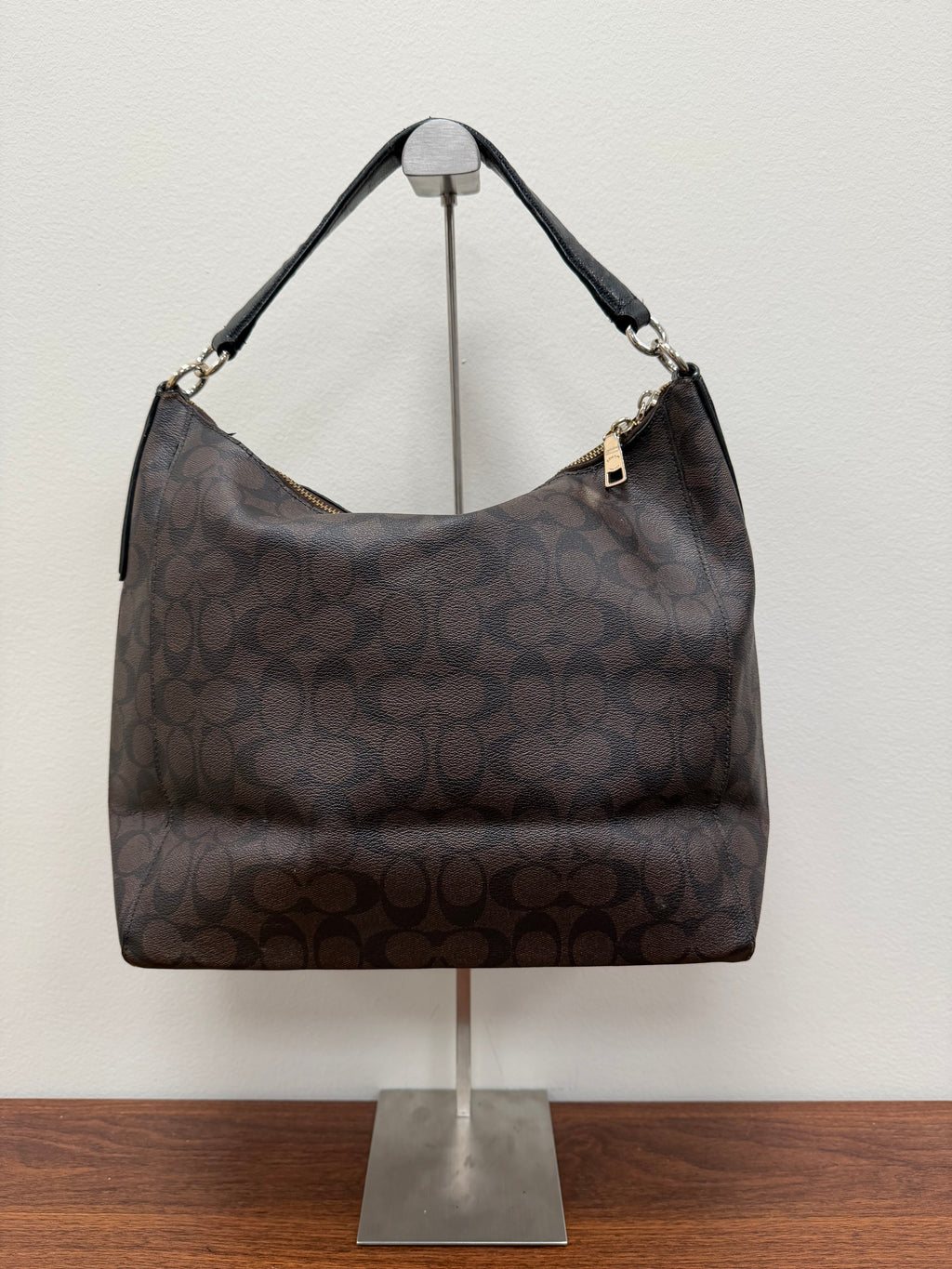 Coach Vintage signature brown PVC hobo shoulder bag