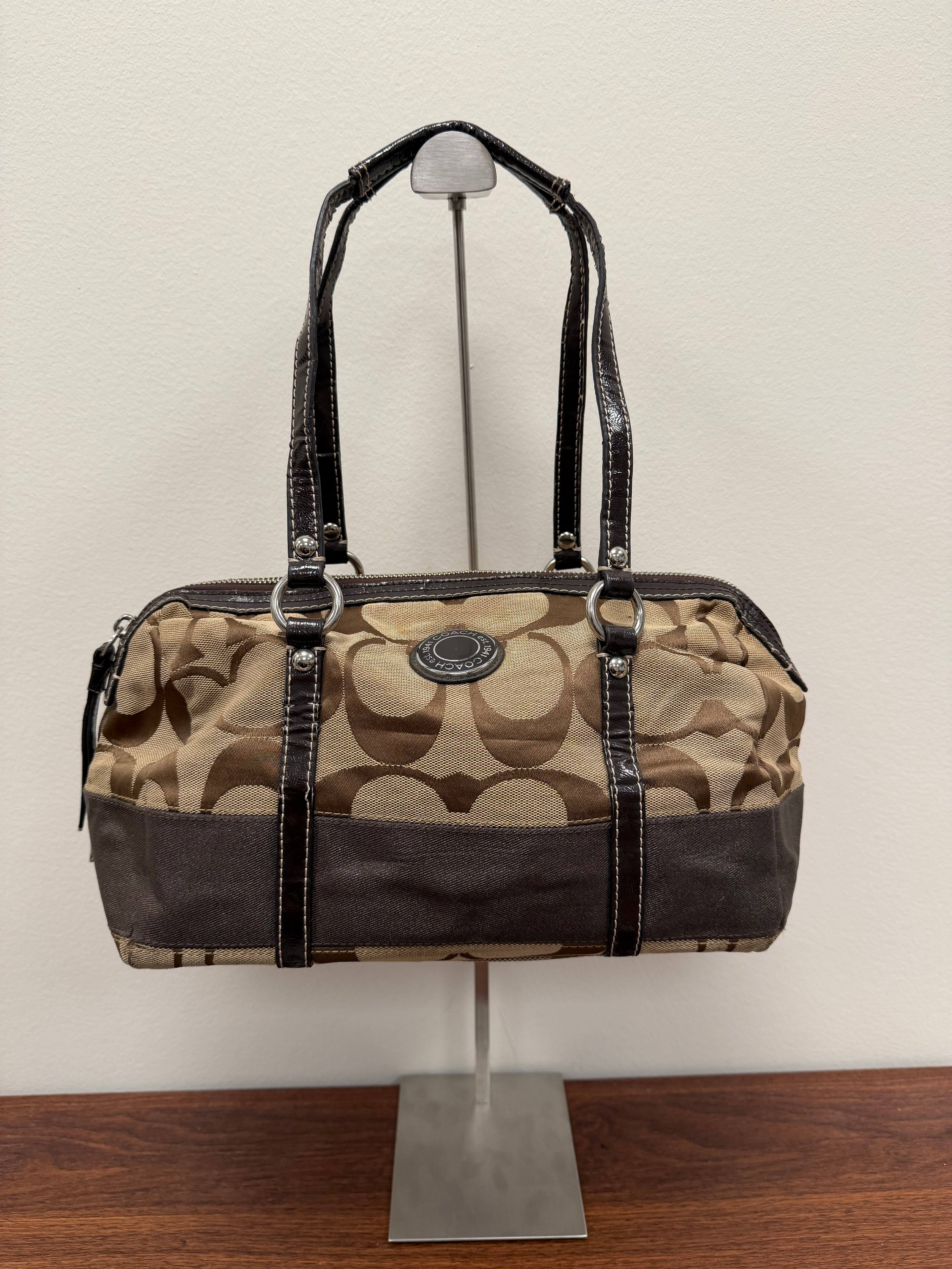 Coach Vintage monogram signature boston barrel bag