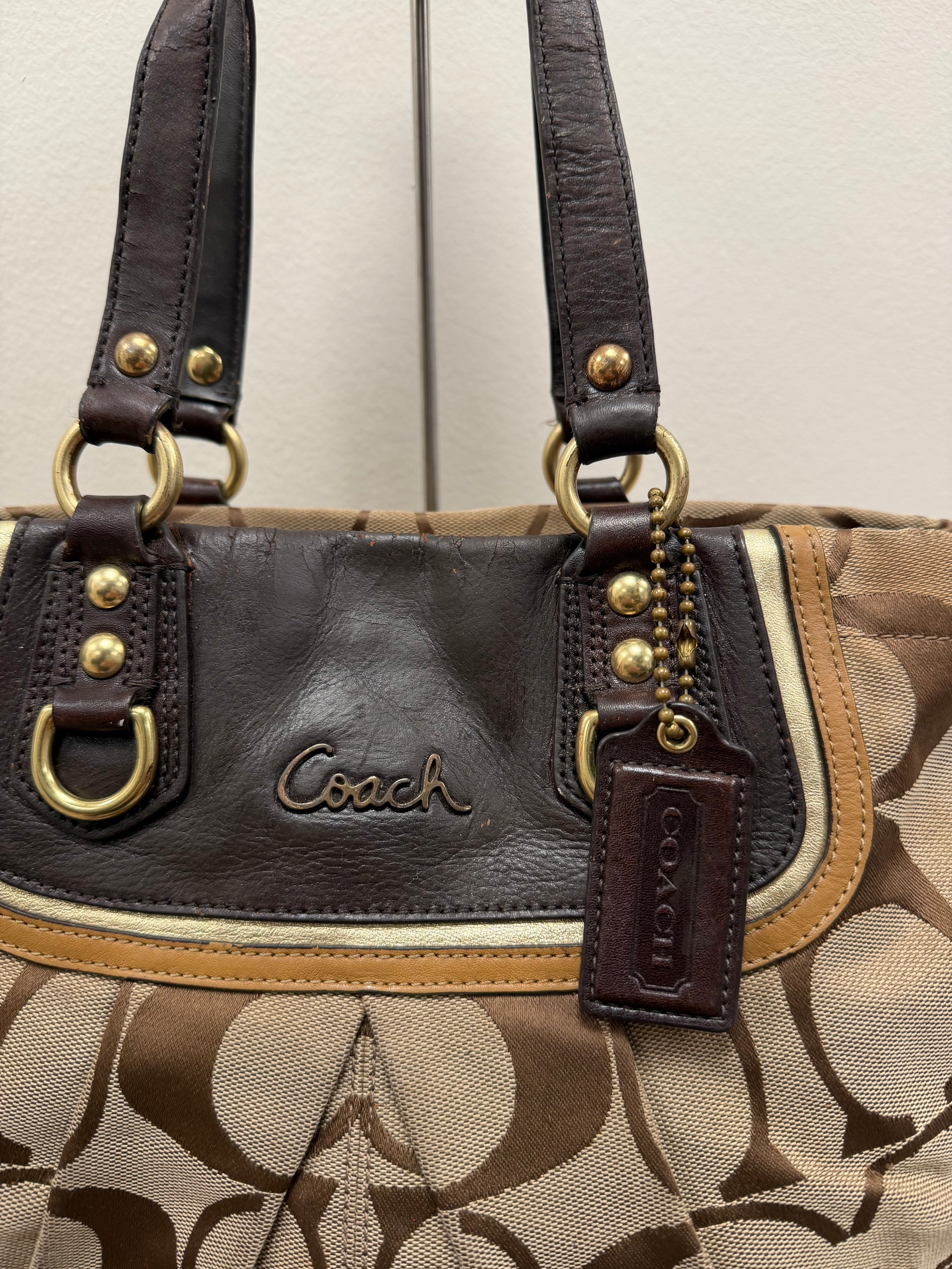 Coach Vintage signature Brown Shoulder Bag