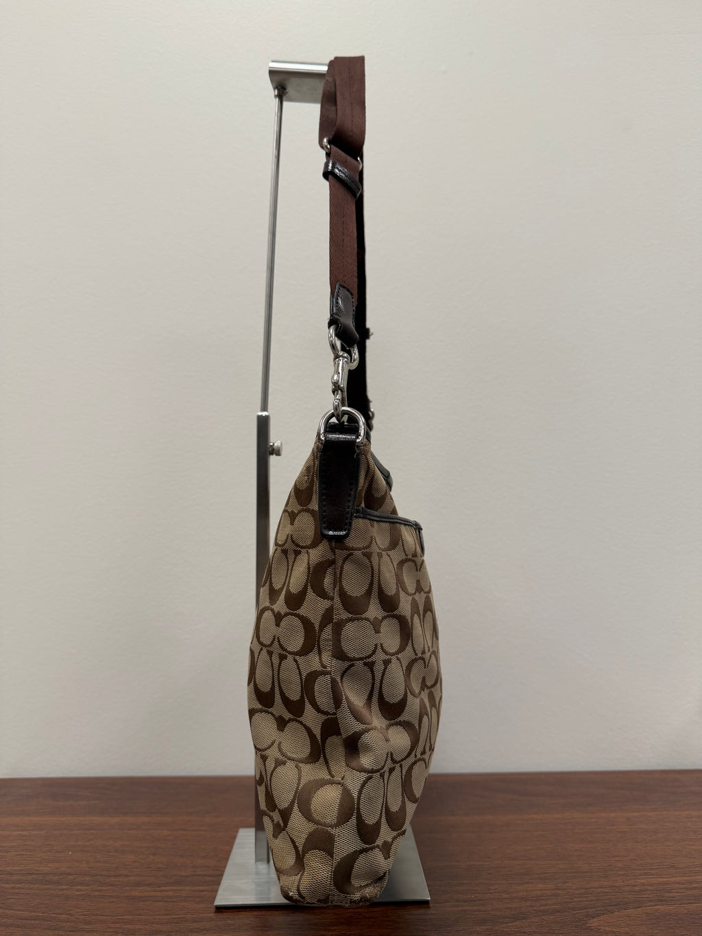 Coach Vintage signature stripe brown crossbody