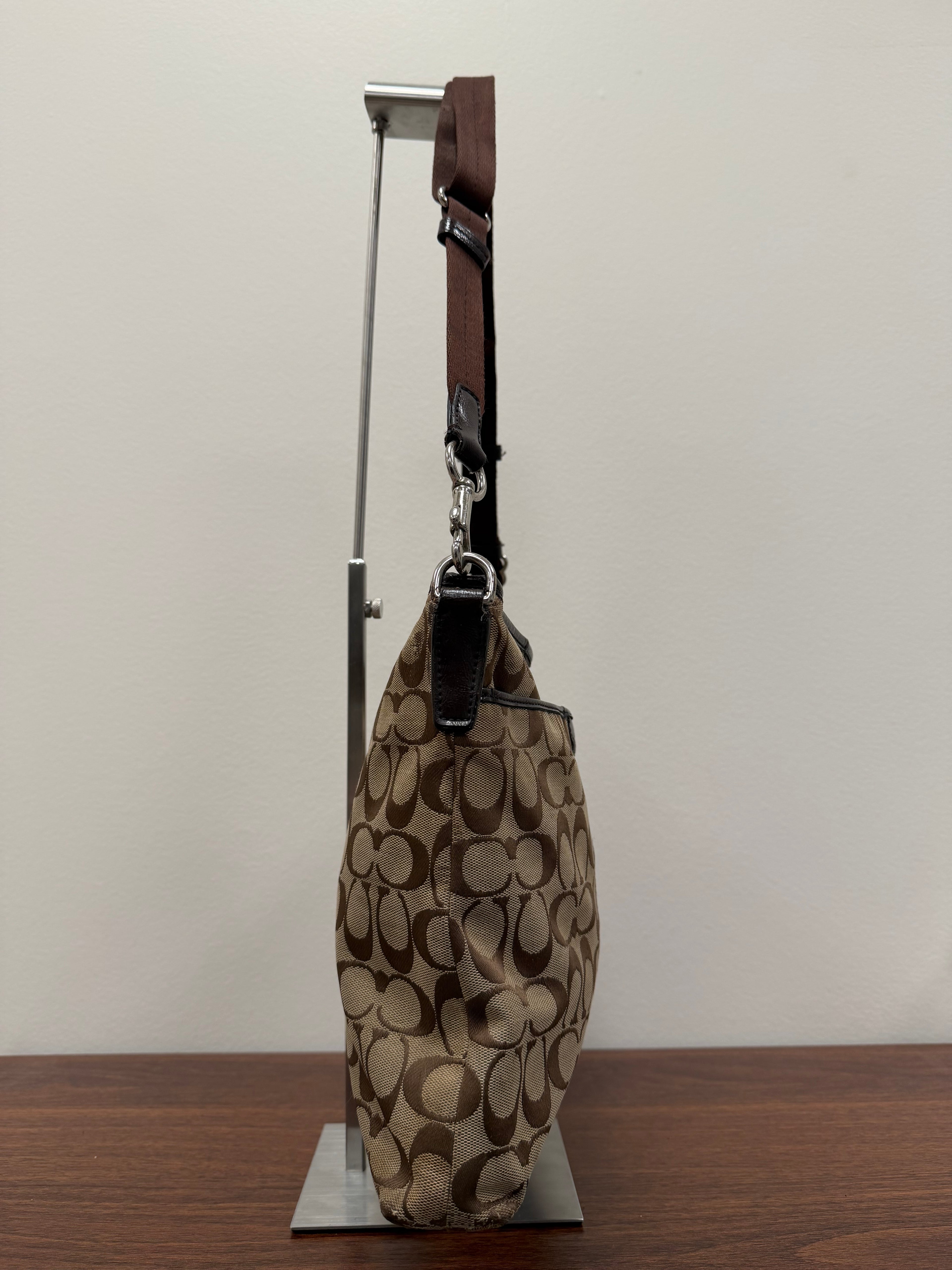 Coach Vintage signature stripe brown crossbody