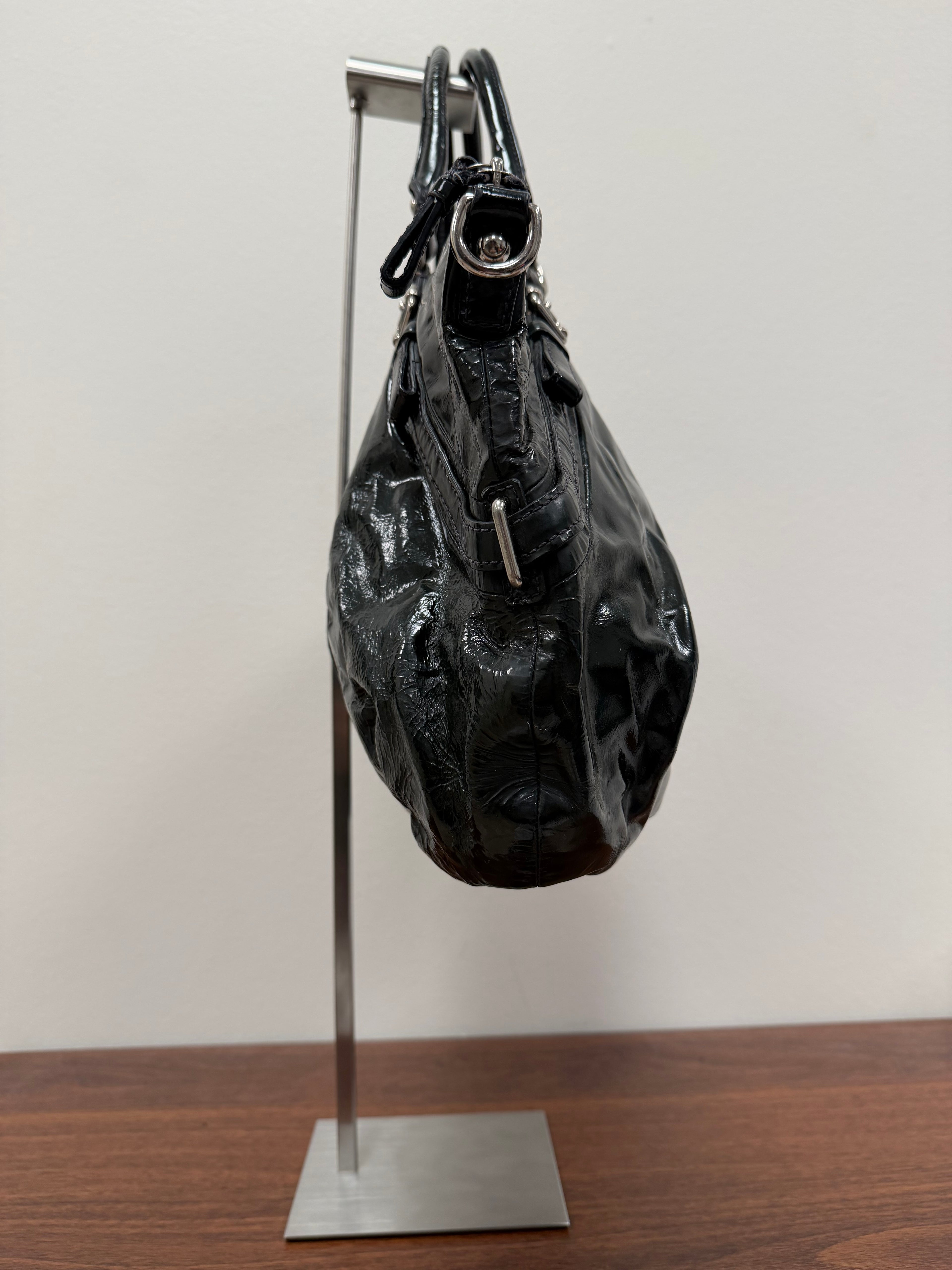 Coach Vintage black patent leather tote bag