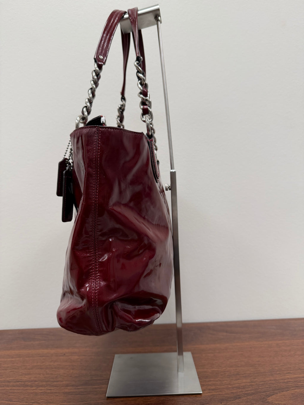Coach Vintage patent leather chain tote