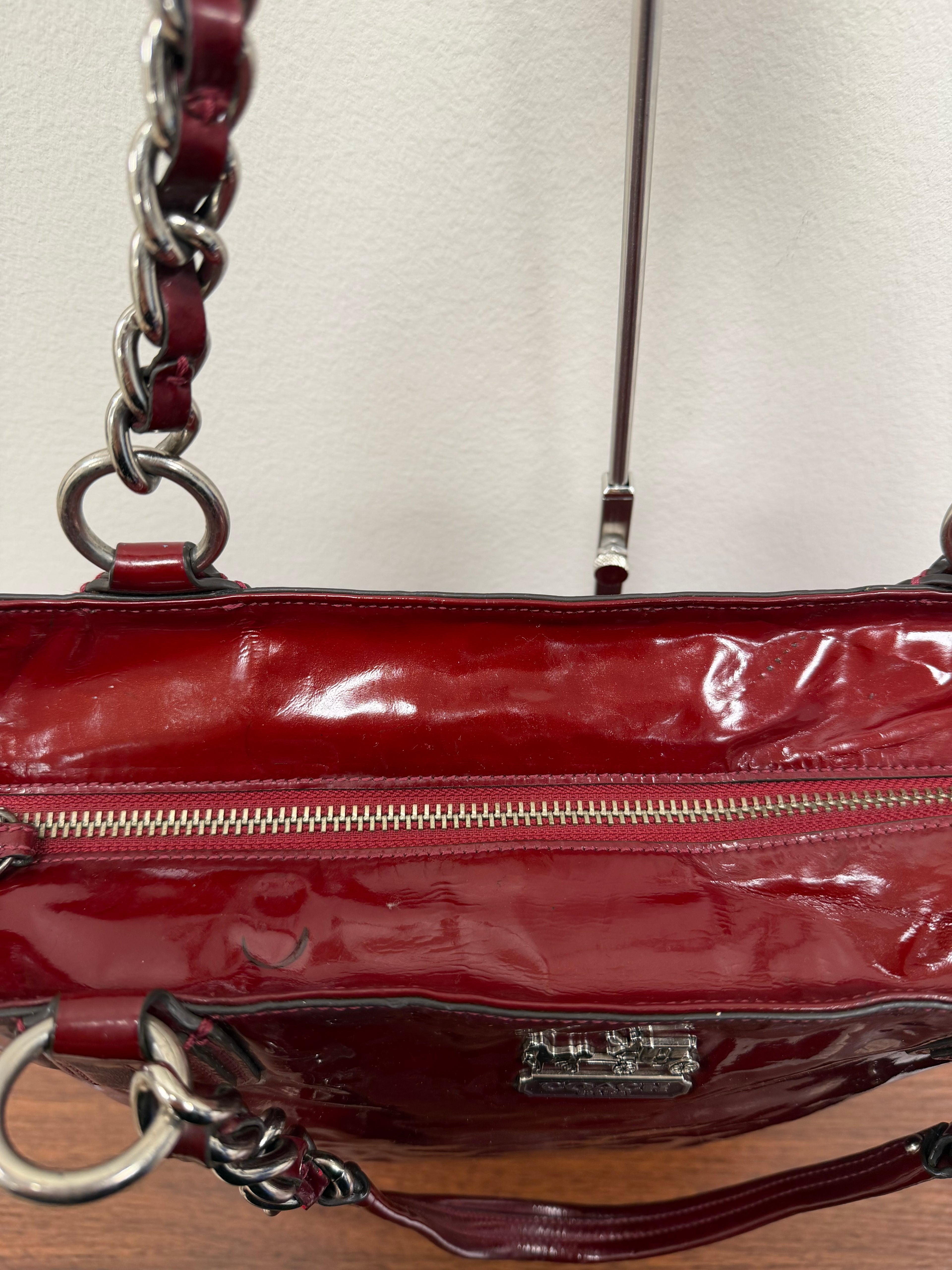 Coach Vintage patent leather chain tote
