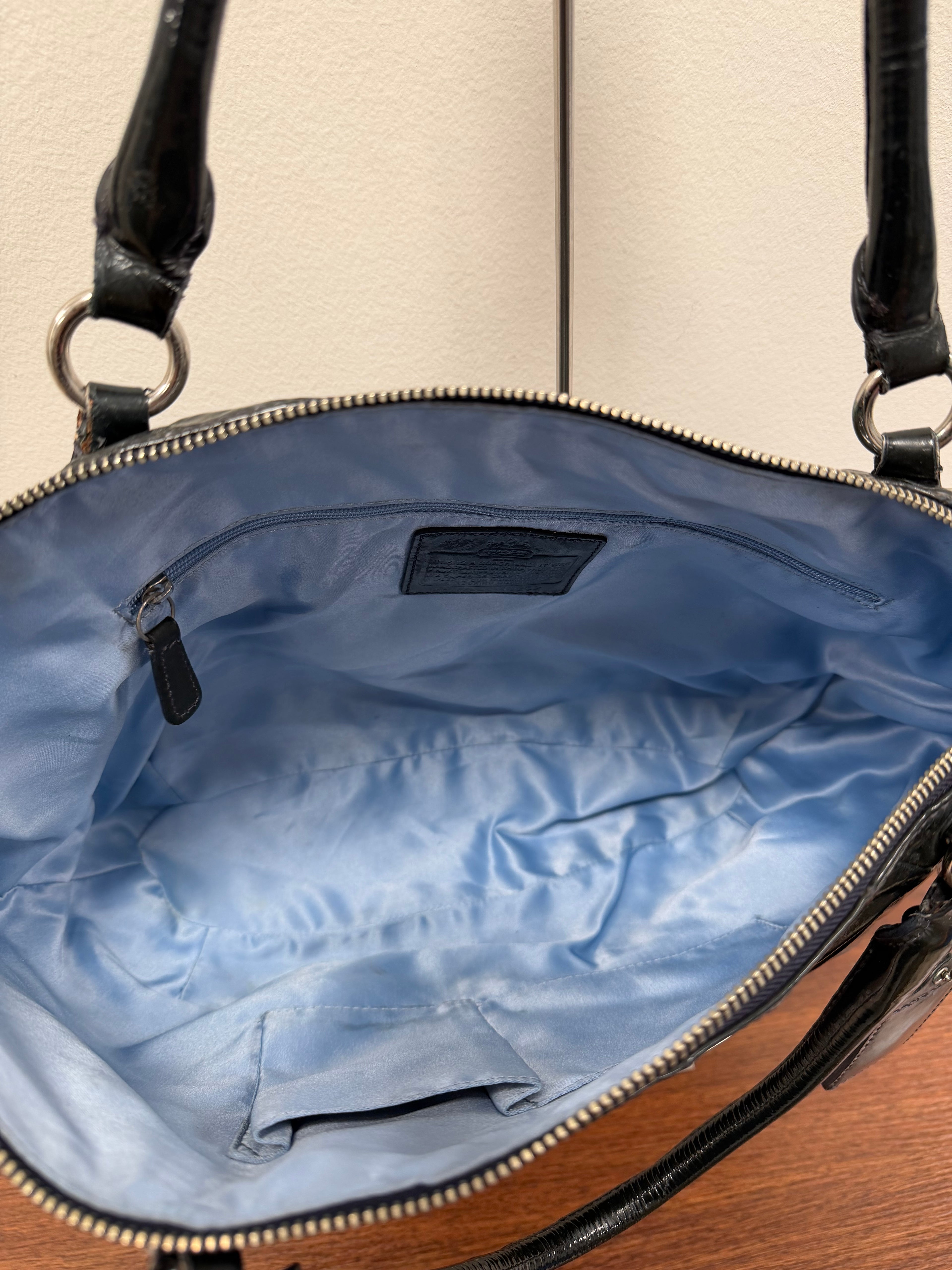 Coach Vintage black patent leather tote bag