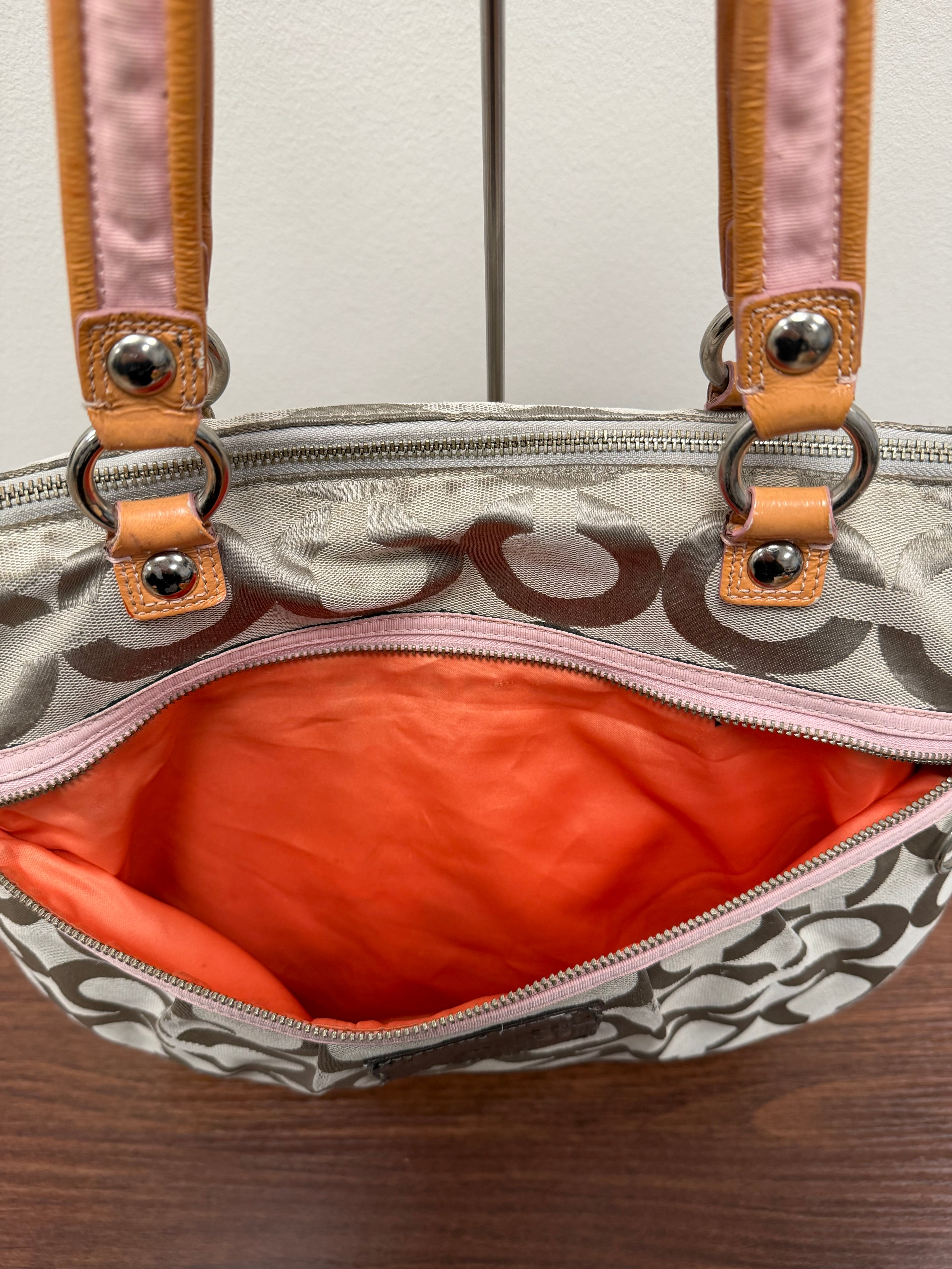 Coach Vintage Poppy signature glam tote shoulder Bag