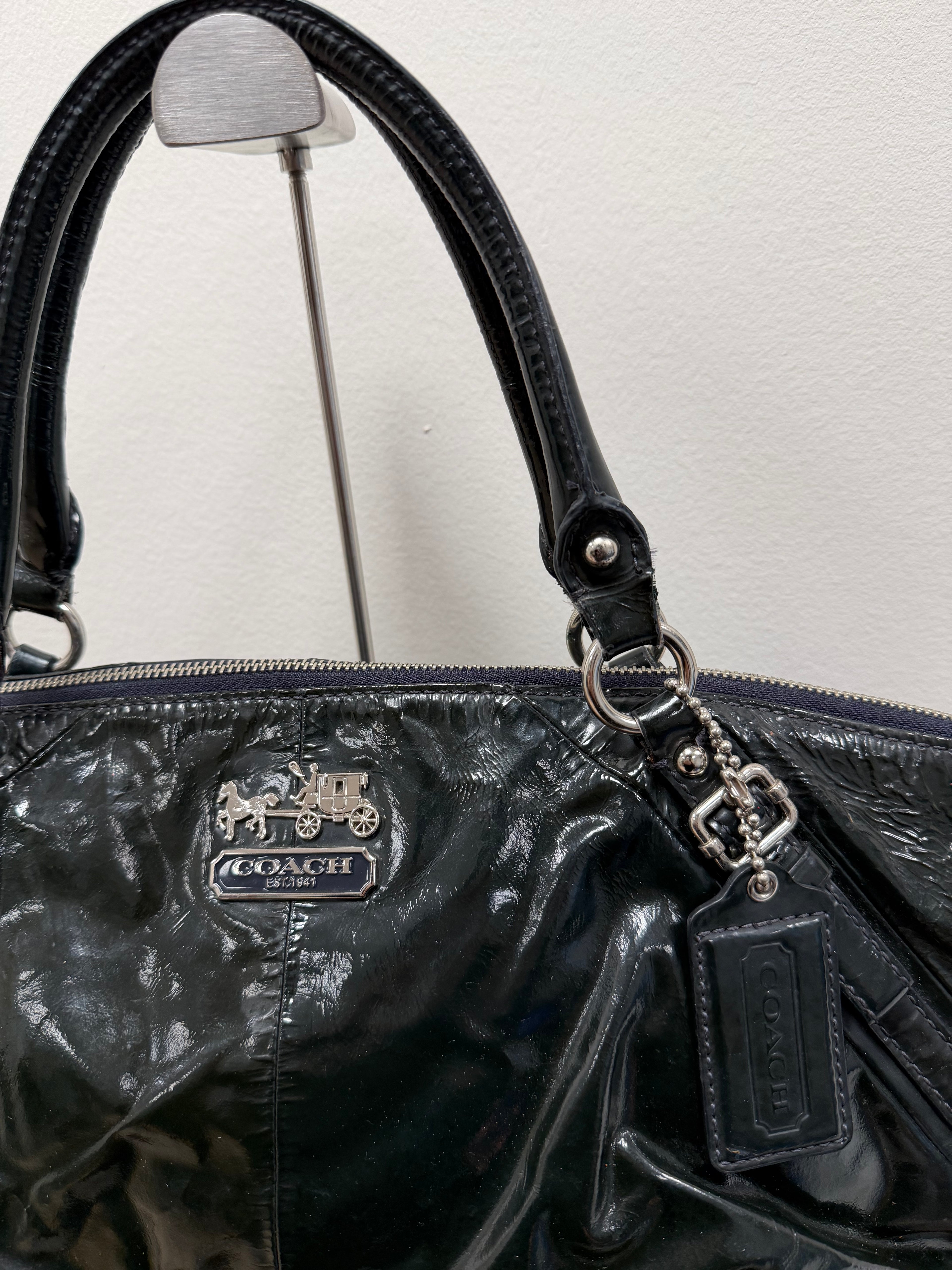 Coach Vintage black patent leather tote bag