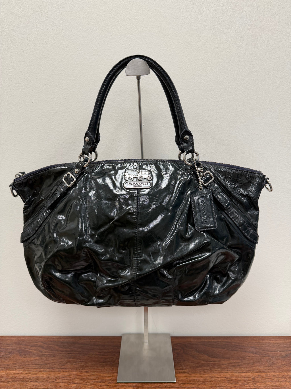 Coach Vintage black patent leather tote bag