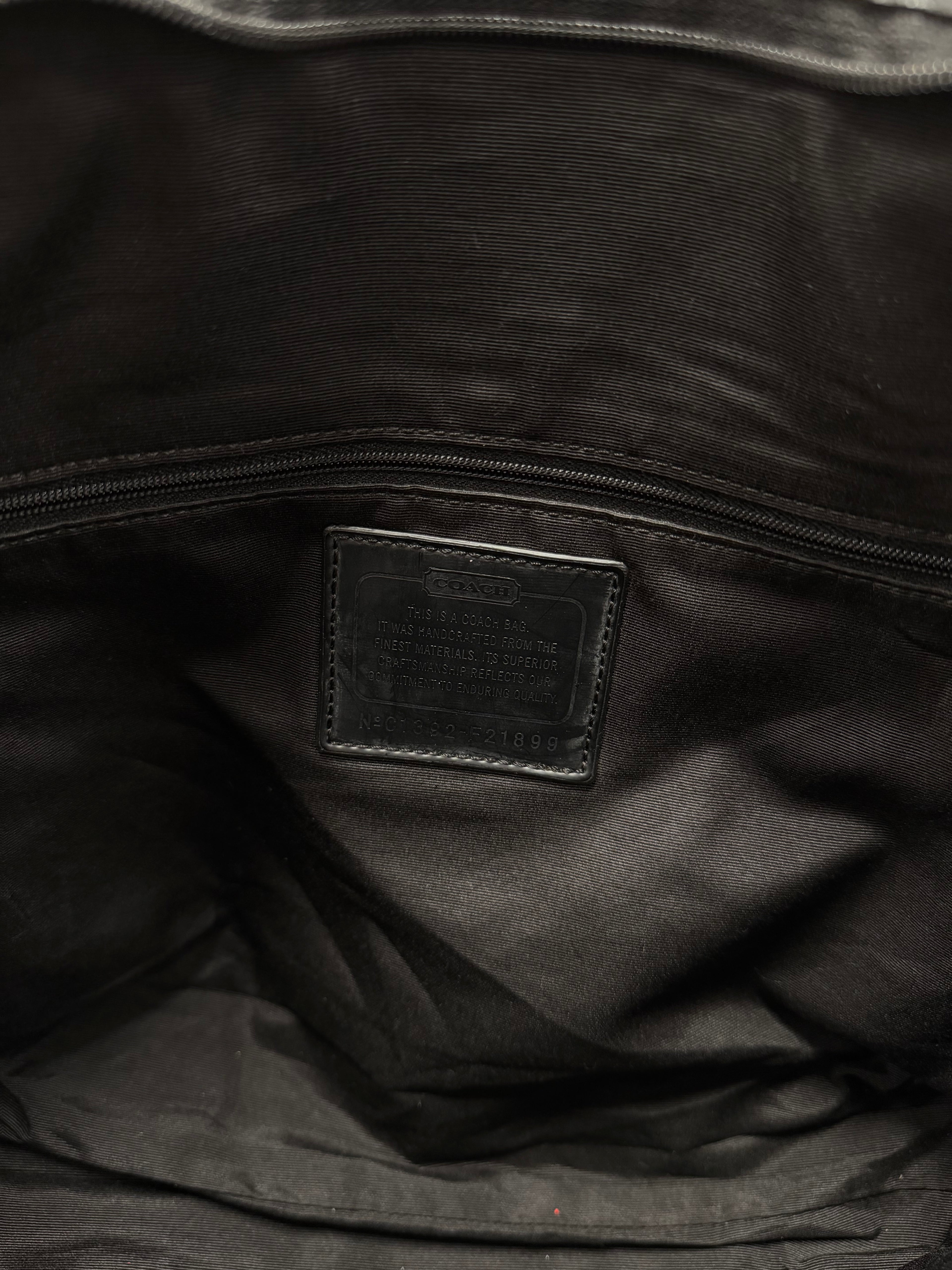 Coach Vintage signature black patent trim Satchel