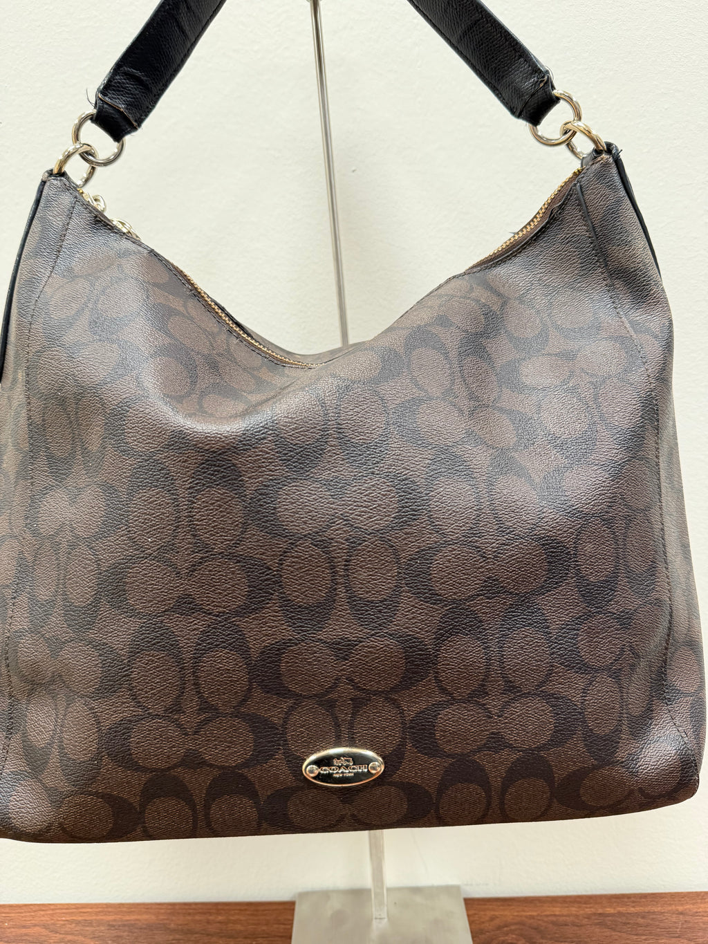 Coach Vintage signature brown PVC hobo shoulder bag