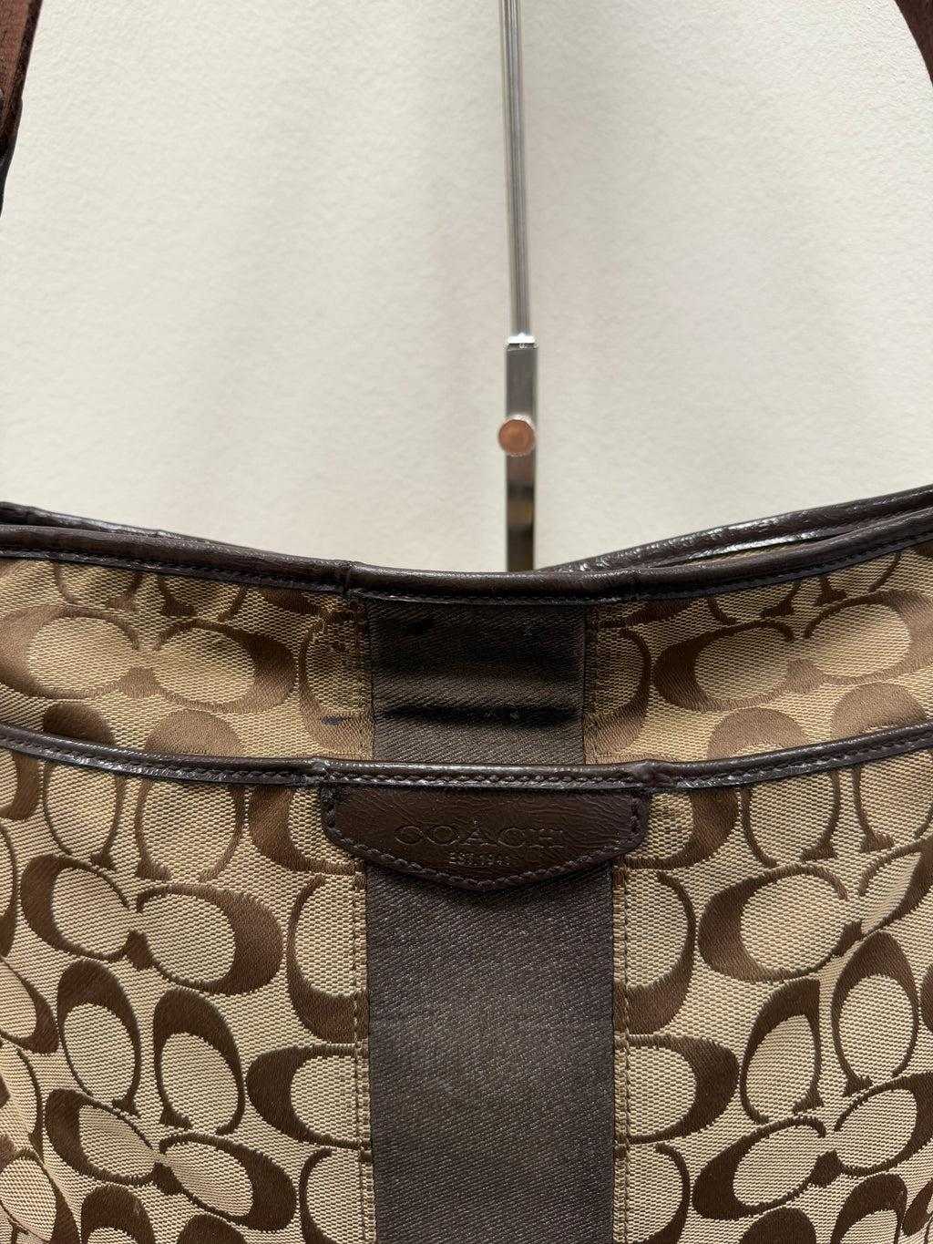 Coach Vintage signature stripe brown crossbody