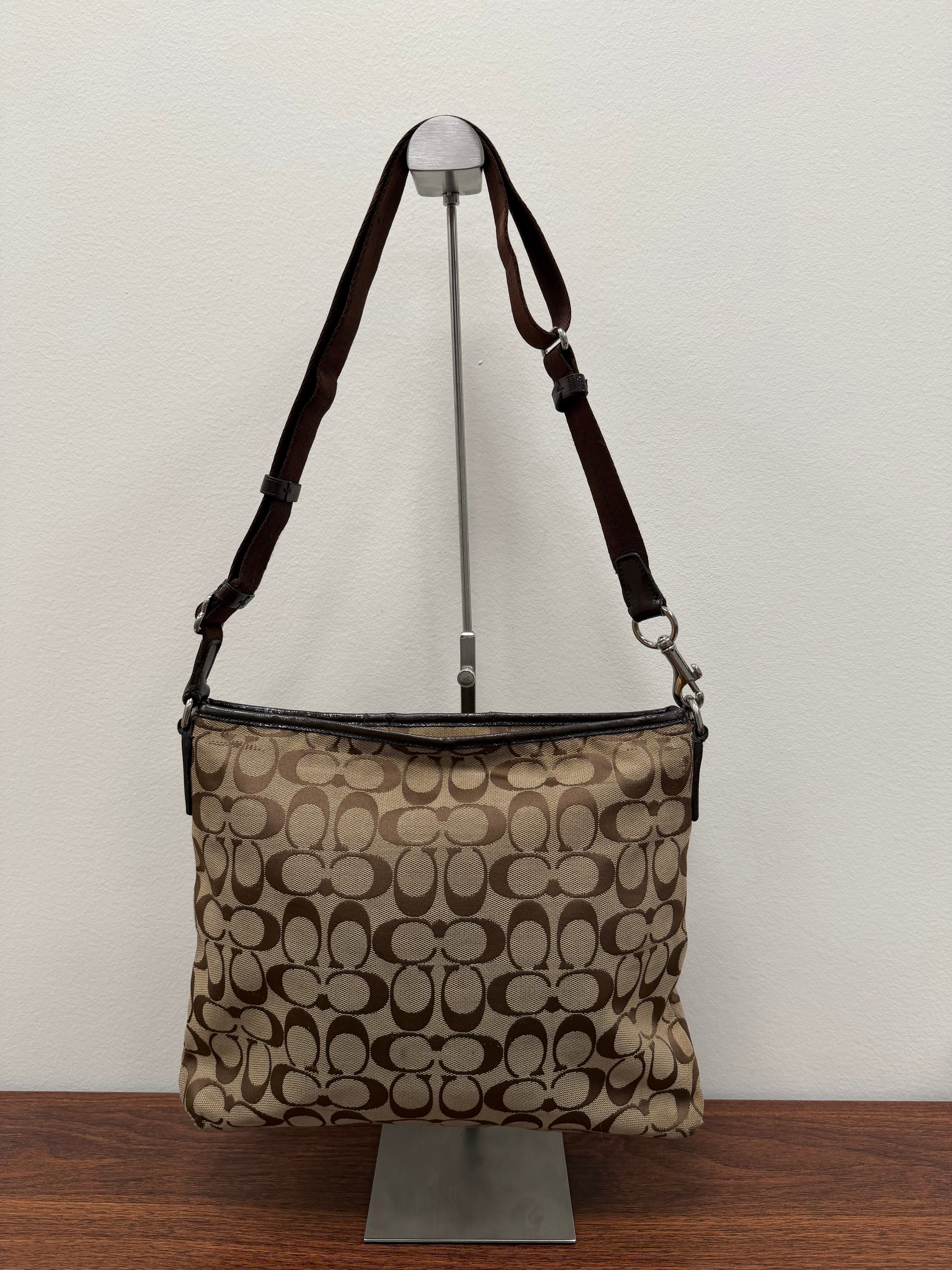 Coach Vintage signature stripe brown crossbody