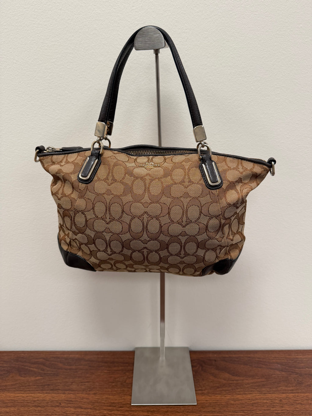 Coach Vintage  East/West signature zipper tote bag