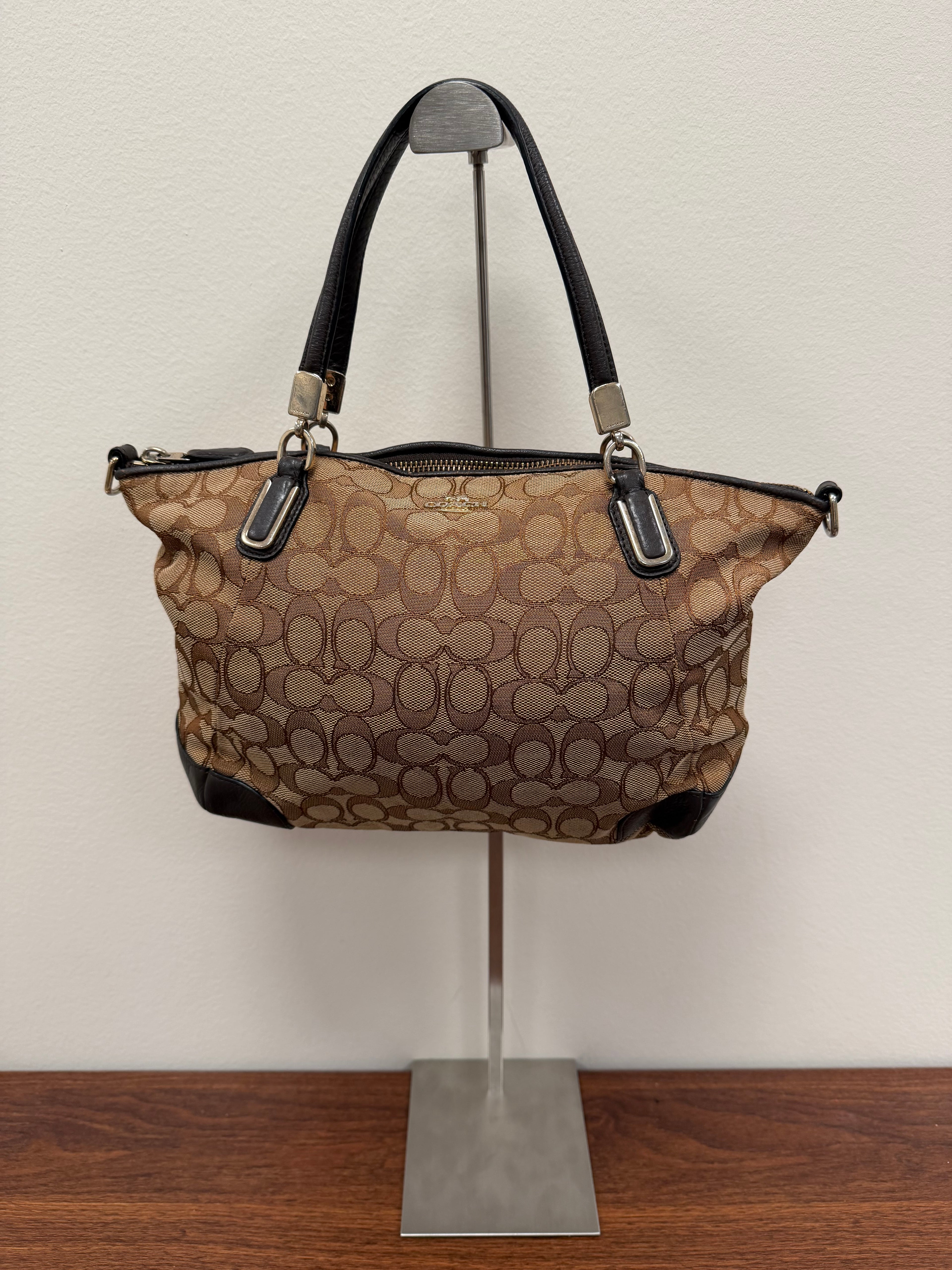 Coach Vintage  East/West signature zipper tote bag