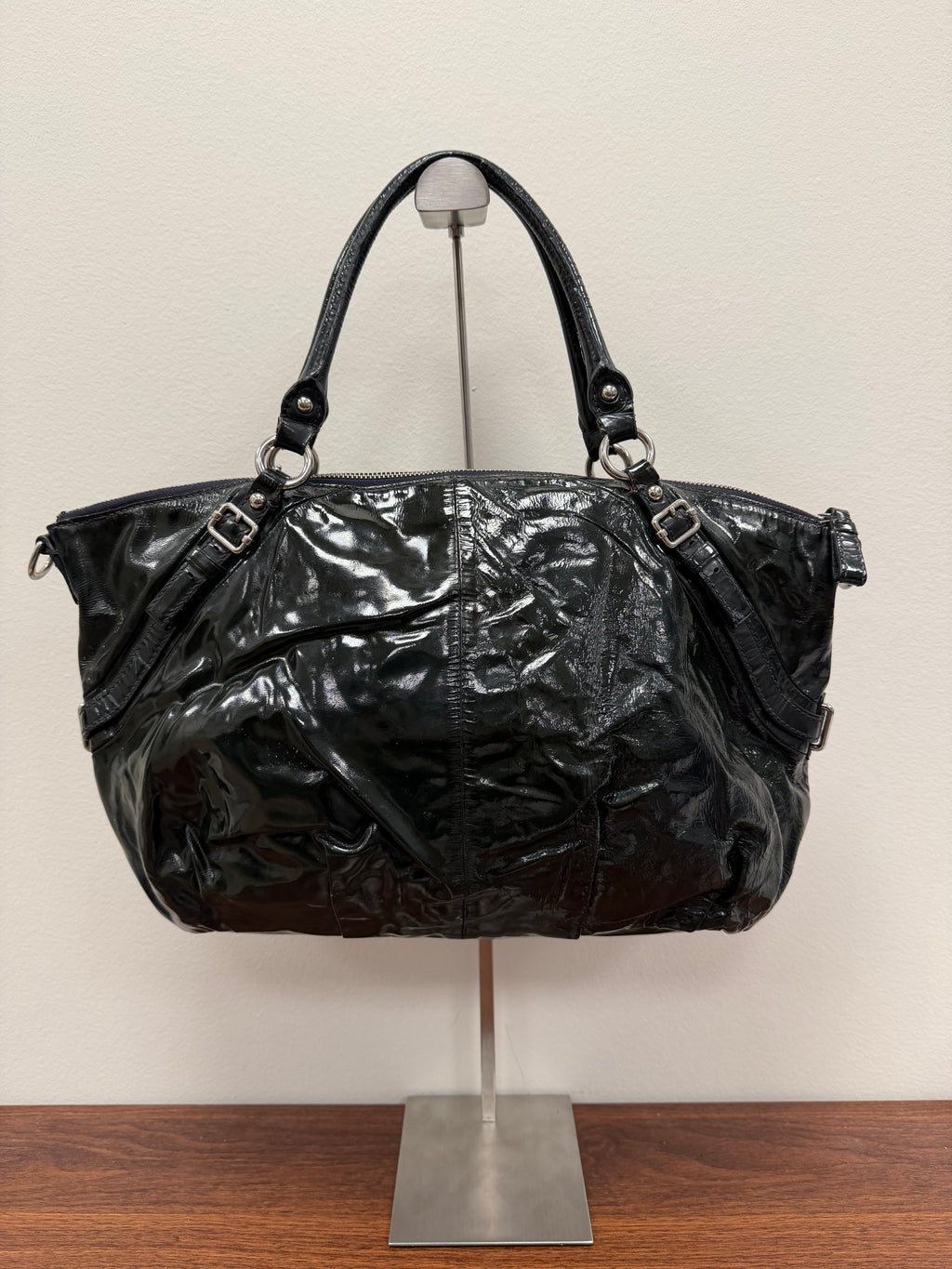 Coach Vintage black patent leather tote bag