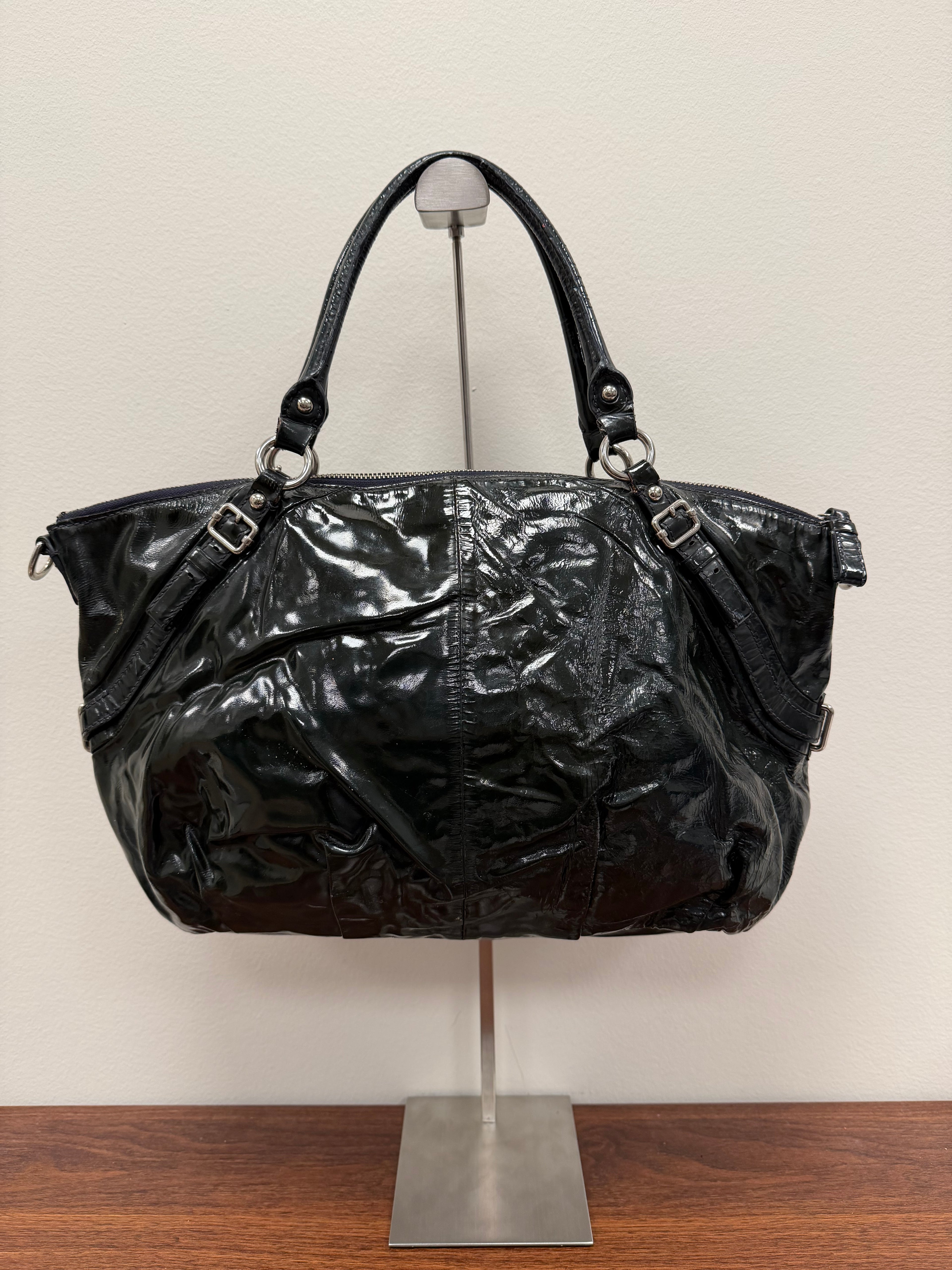 Coach Vintage black patent leather tote bag