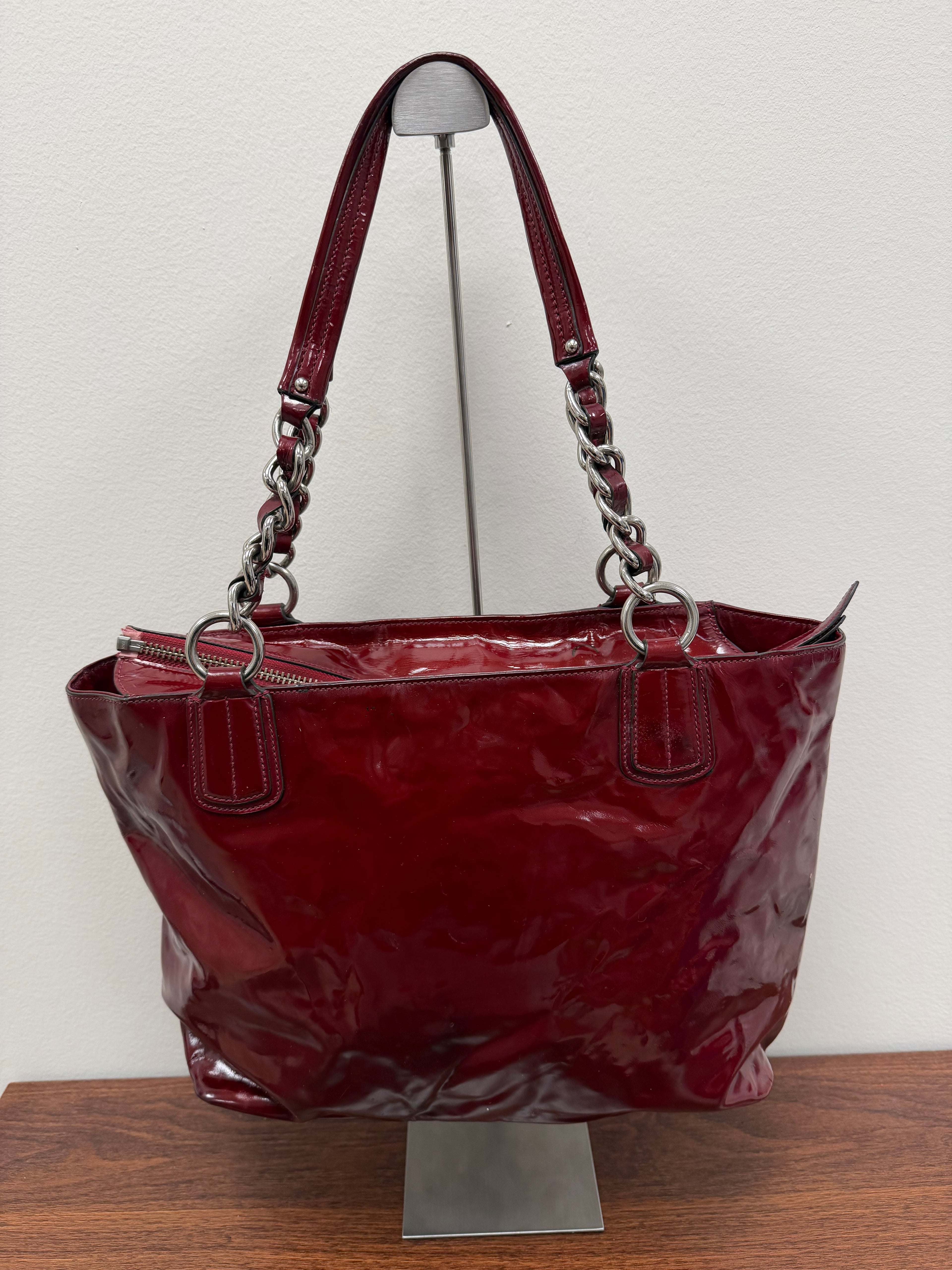 Coach Vintage patent leather chain tote