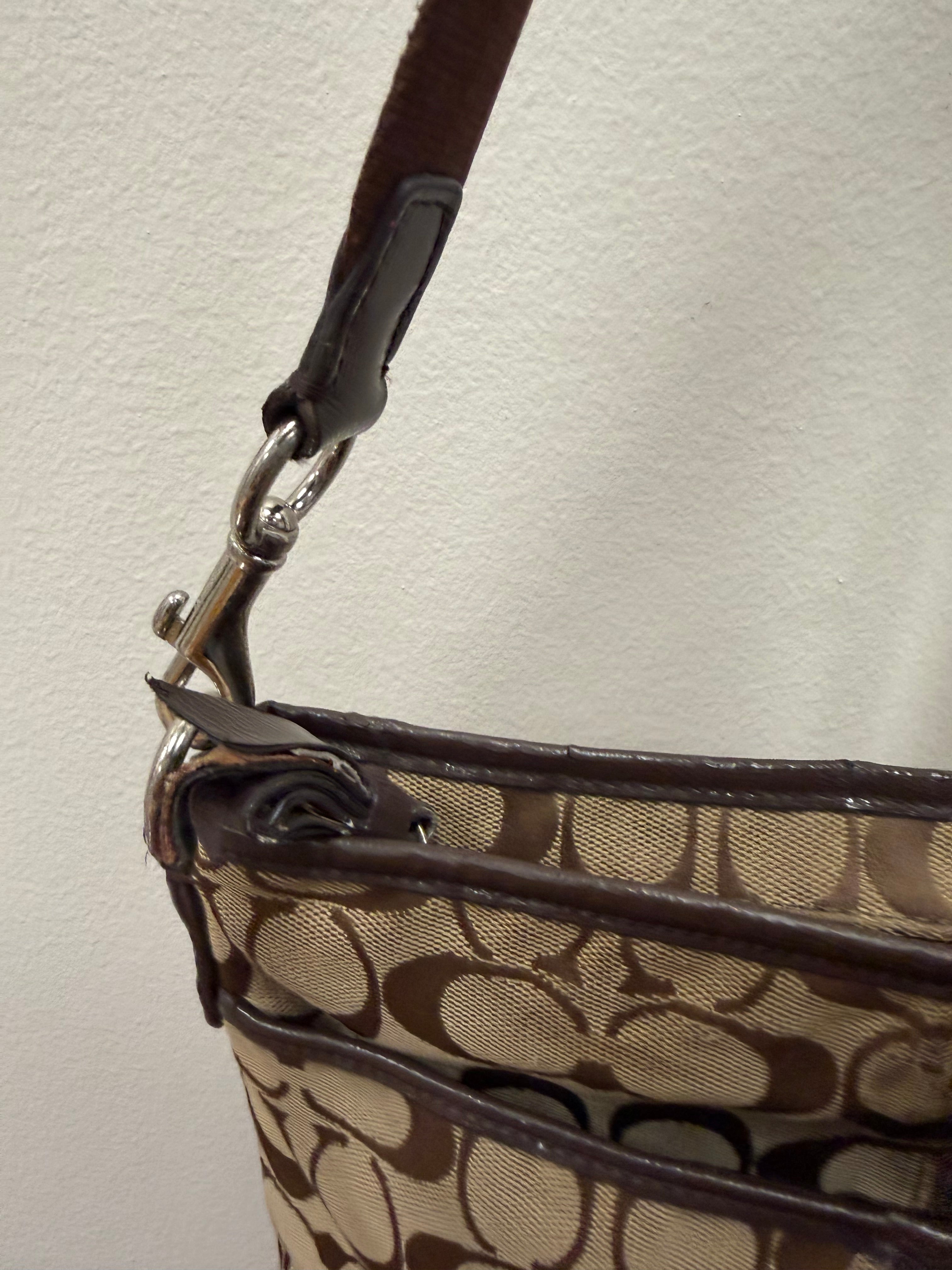 Coach Vintage signature stripe brown crossbody