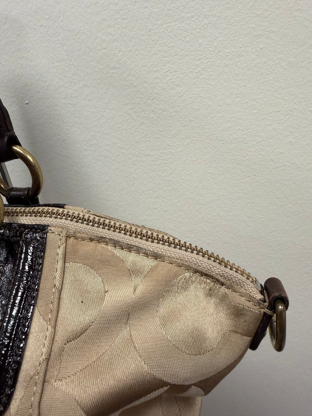 Vintage Coach signature pleated satchel / tote