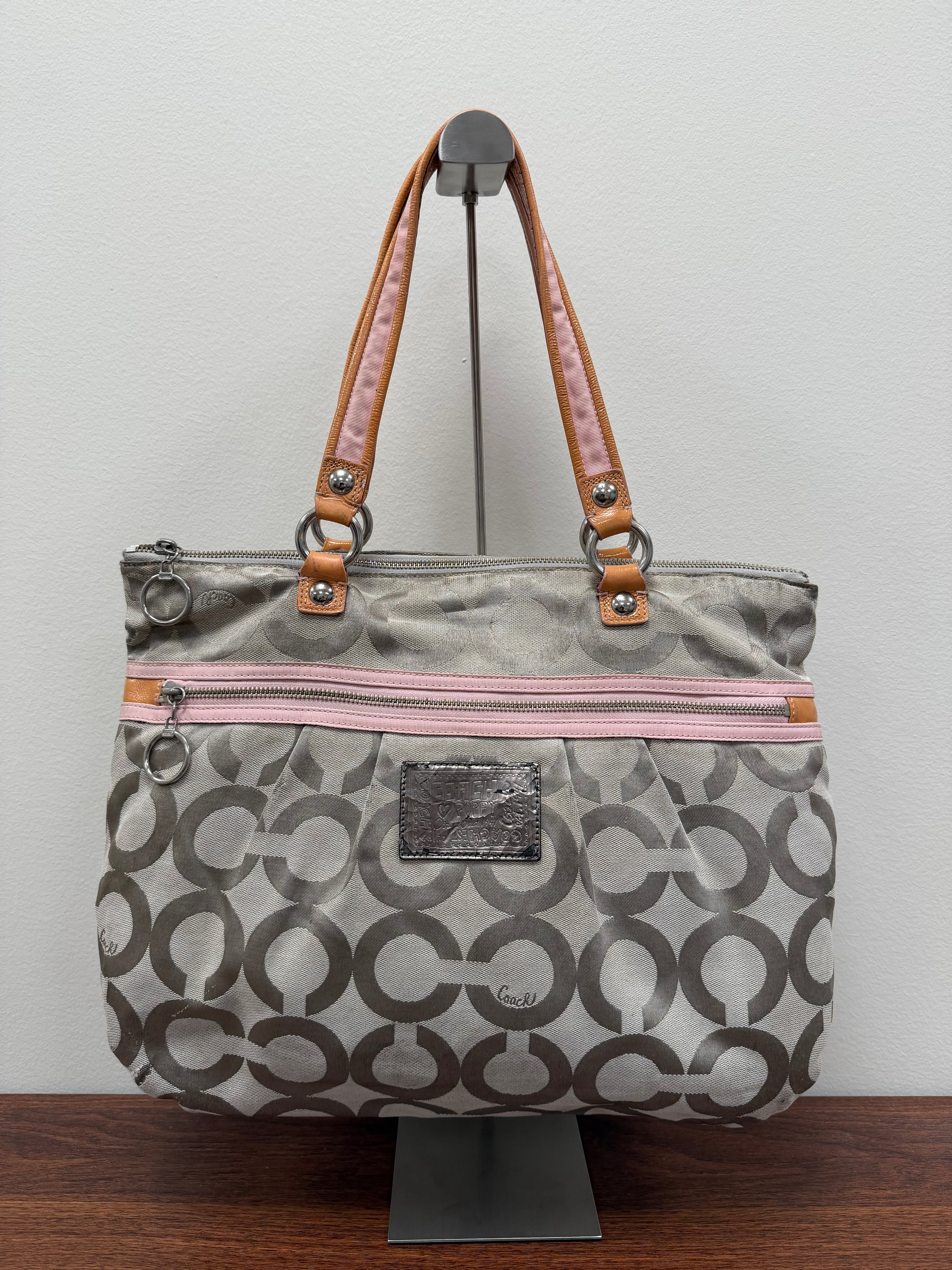 Coach Vintage Poppy signature glam tote shoulder Bag