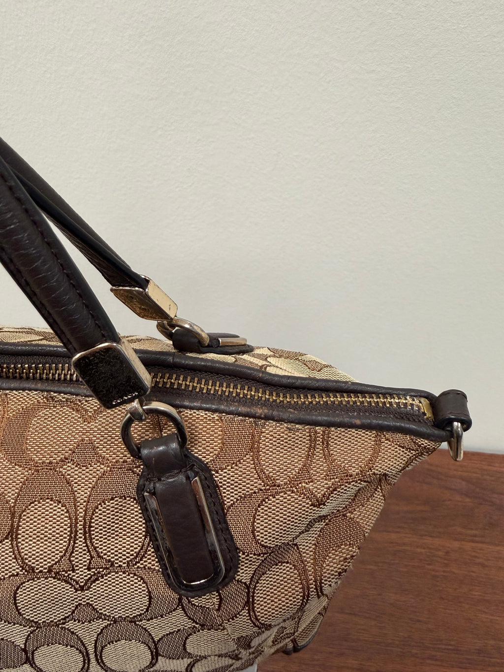 Coach Vintage  East/West signature zipper tote bag