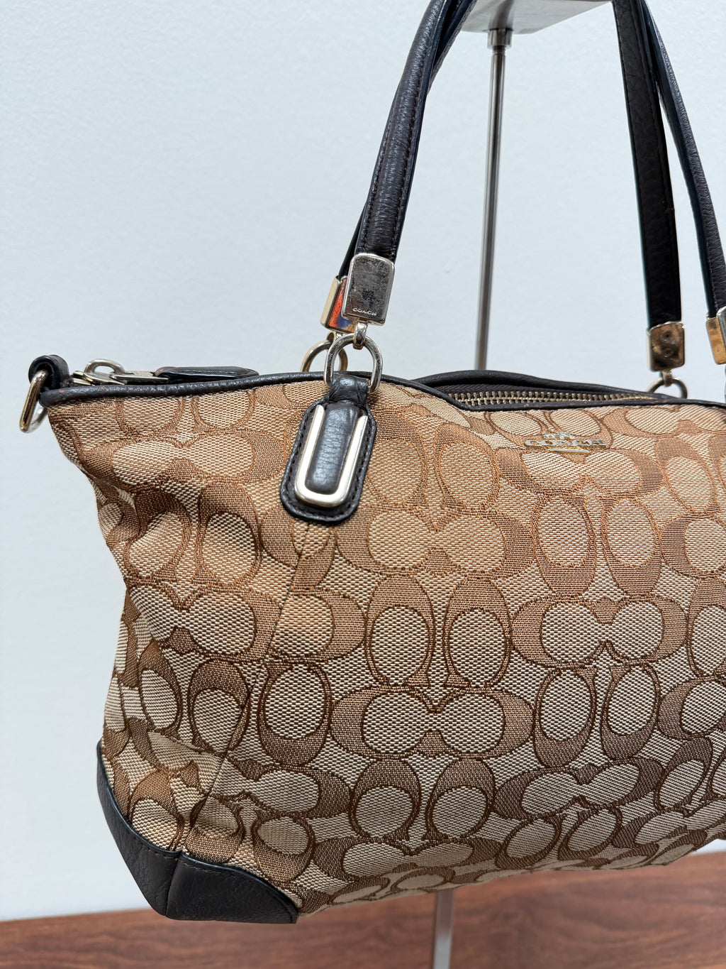 Coach Vintage  East/West signature zipper tote bag