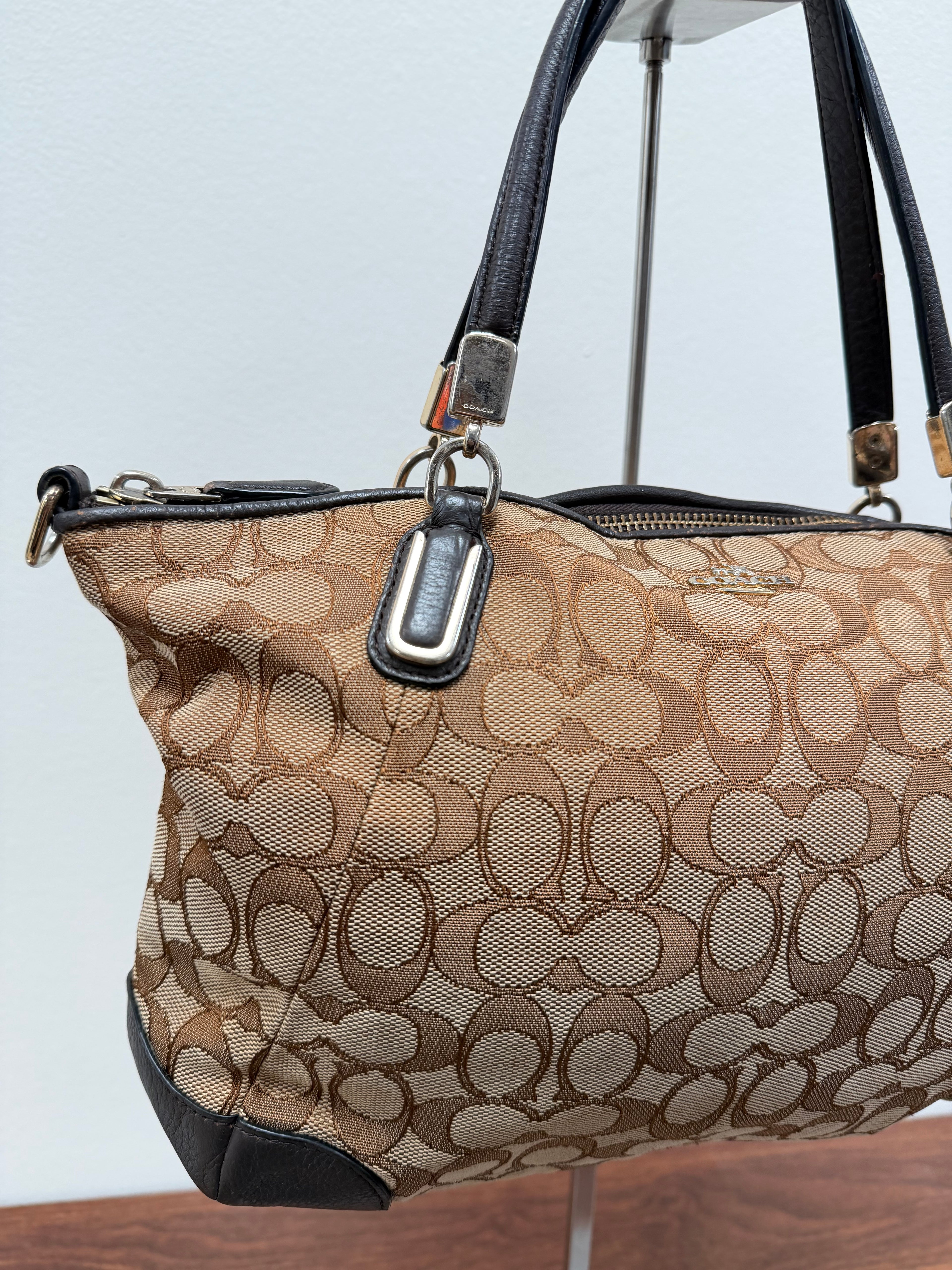 Coach Vintage  East/West signature zipper tote bag