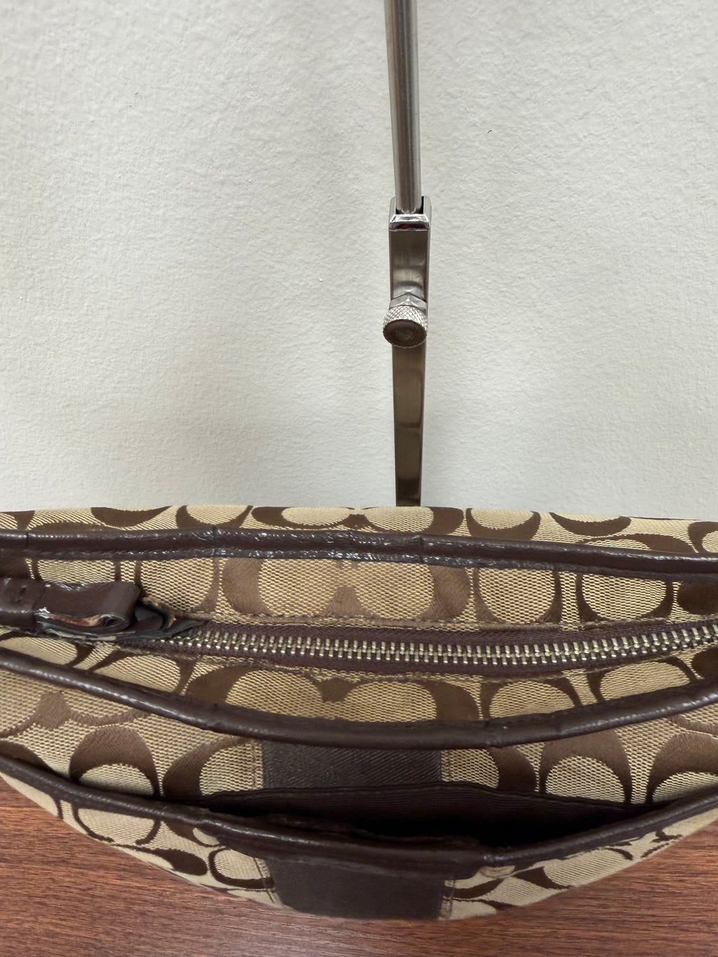 Coach Vintage signature stripe brown crossbody