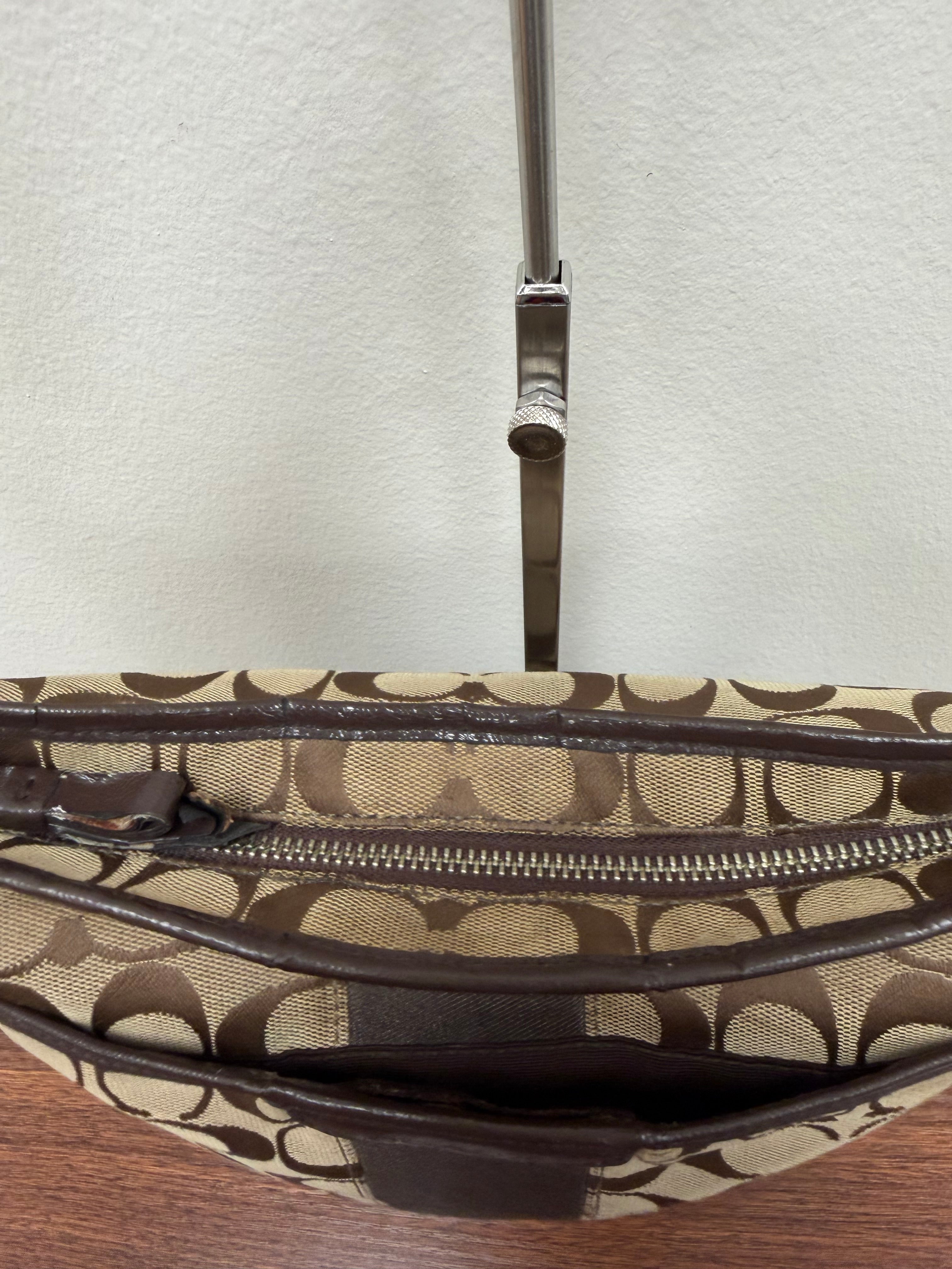 Coach Vintage signature stripe brown crossbody