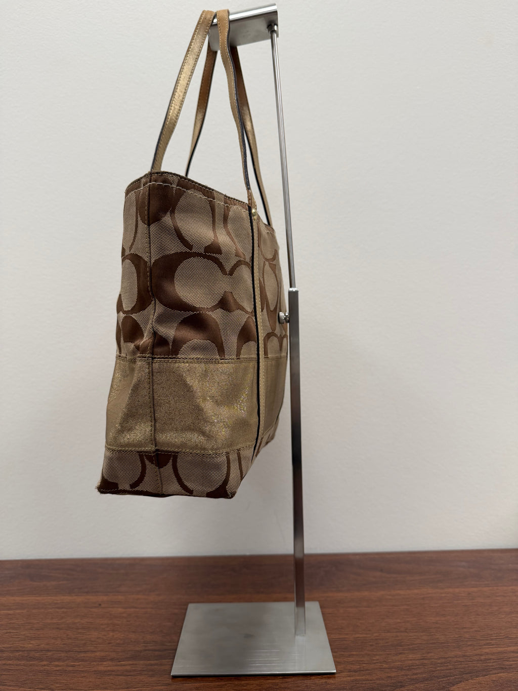 Coach Vintage gold signature monogram tote bag