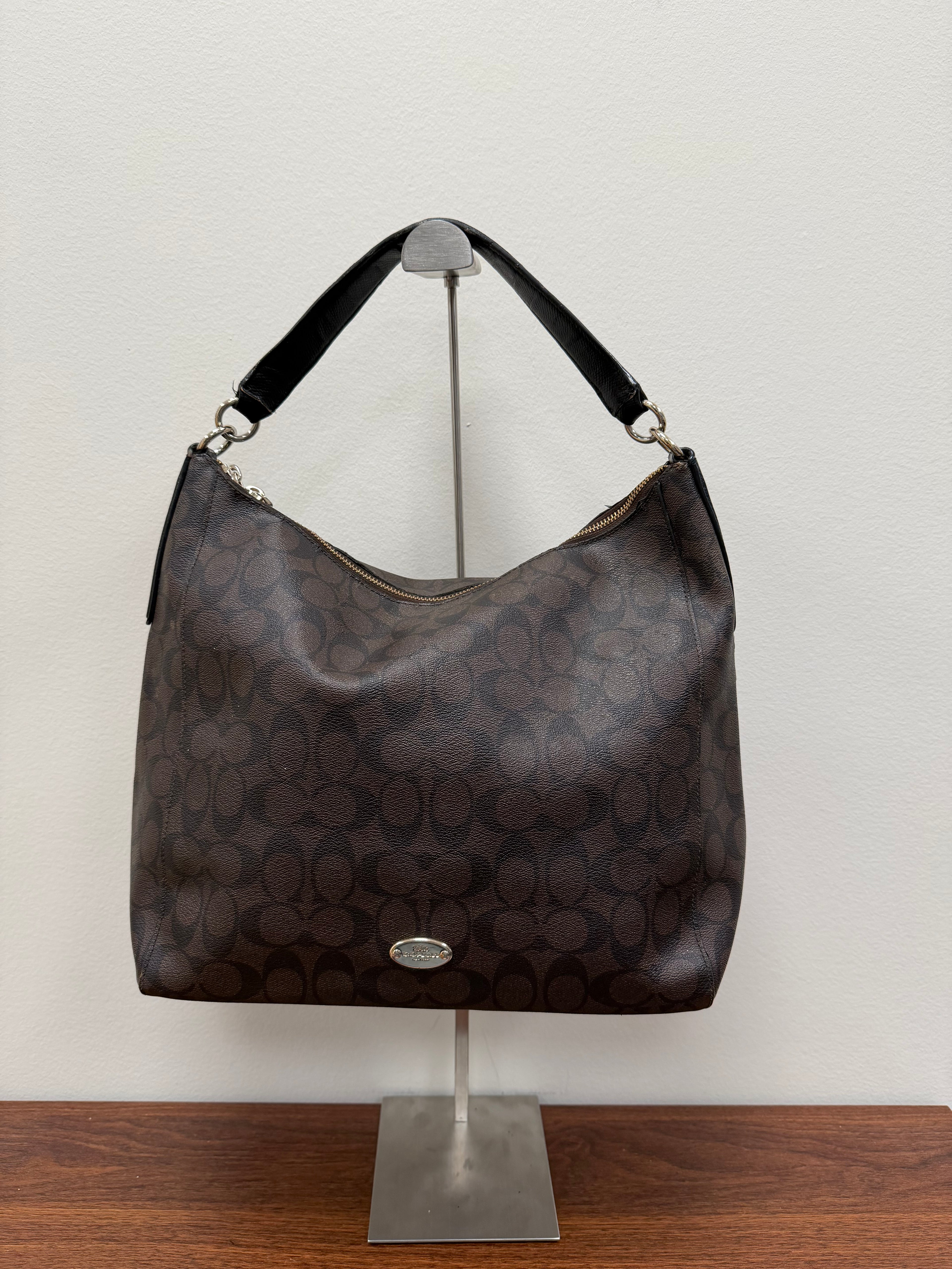 Coach Vintage signature brown PVC hobo shoulder bag