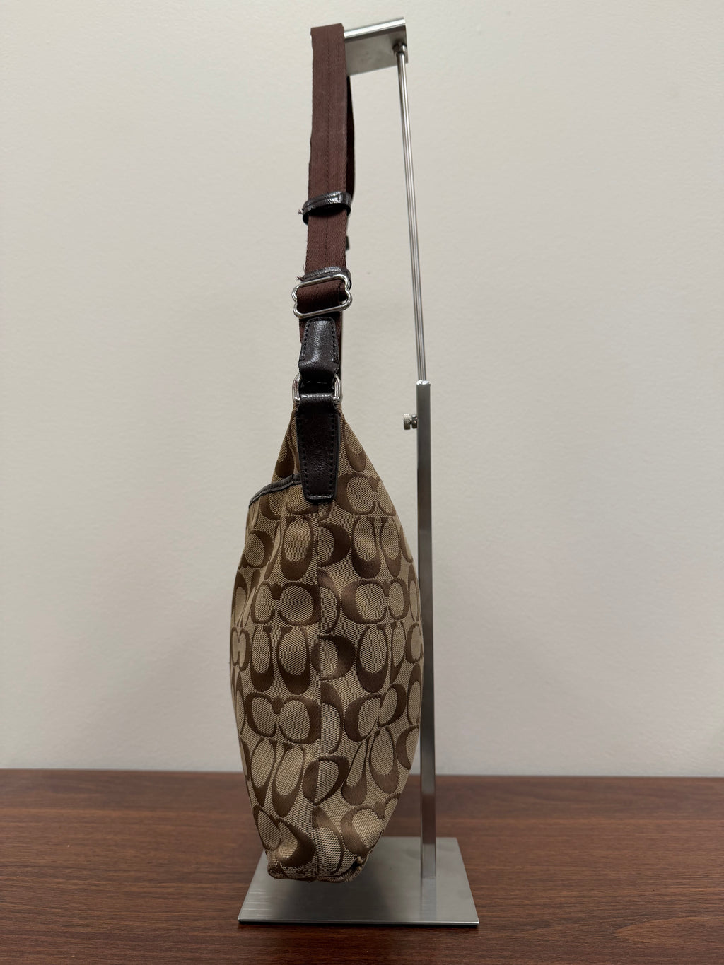 Coach Vintage signature stripe brown crossbody