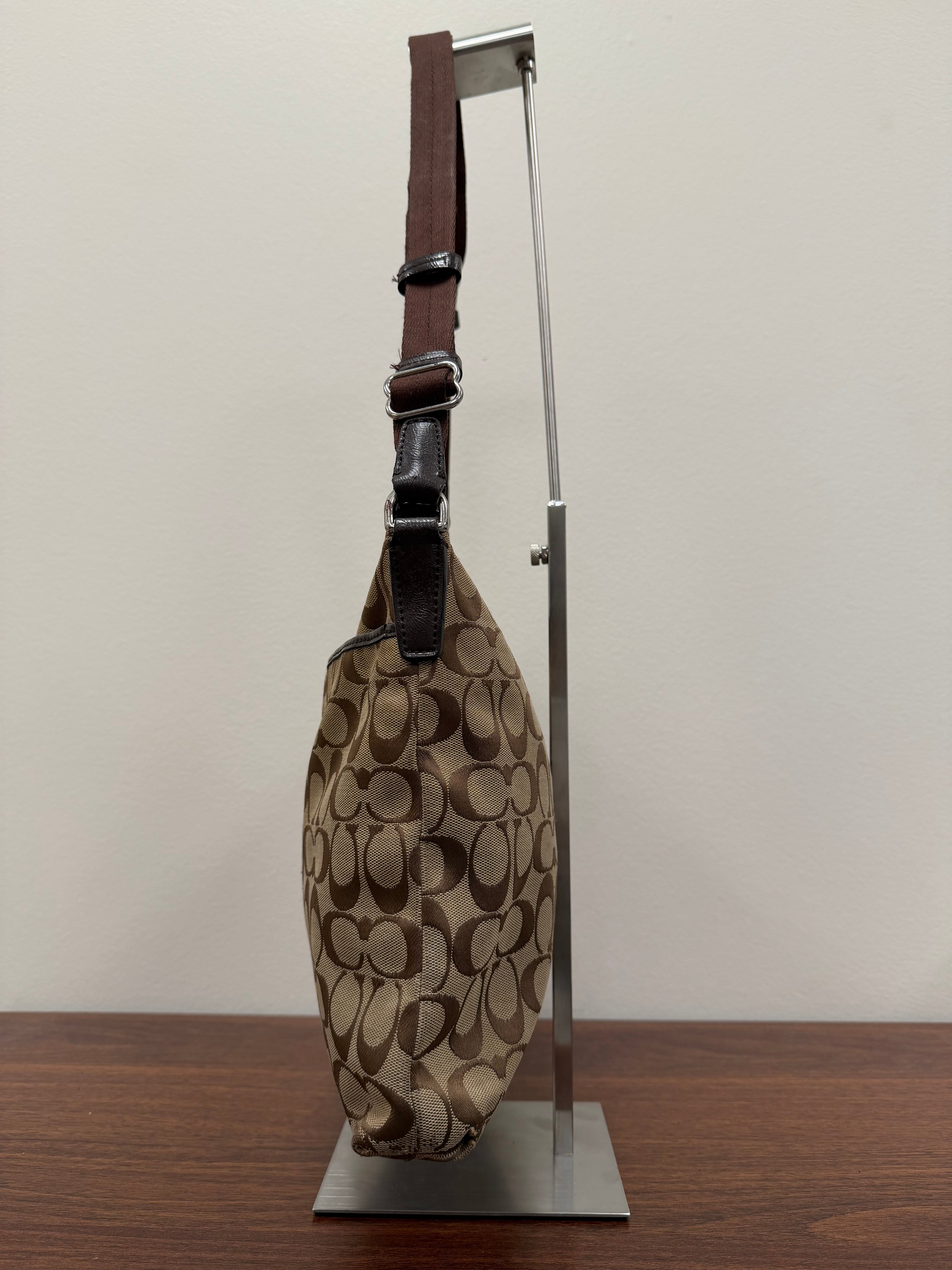 Coach Vintage signature stripe brown crossbody