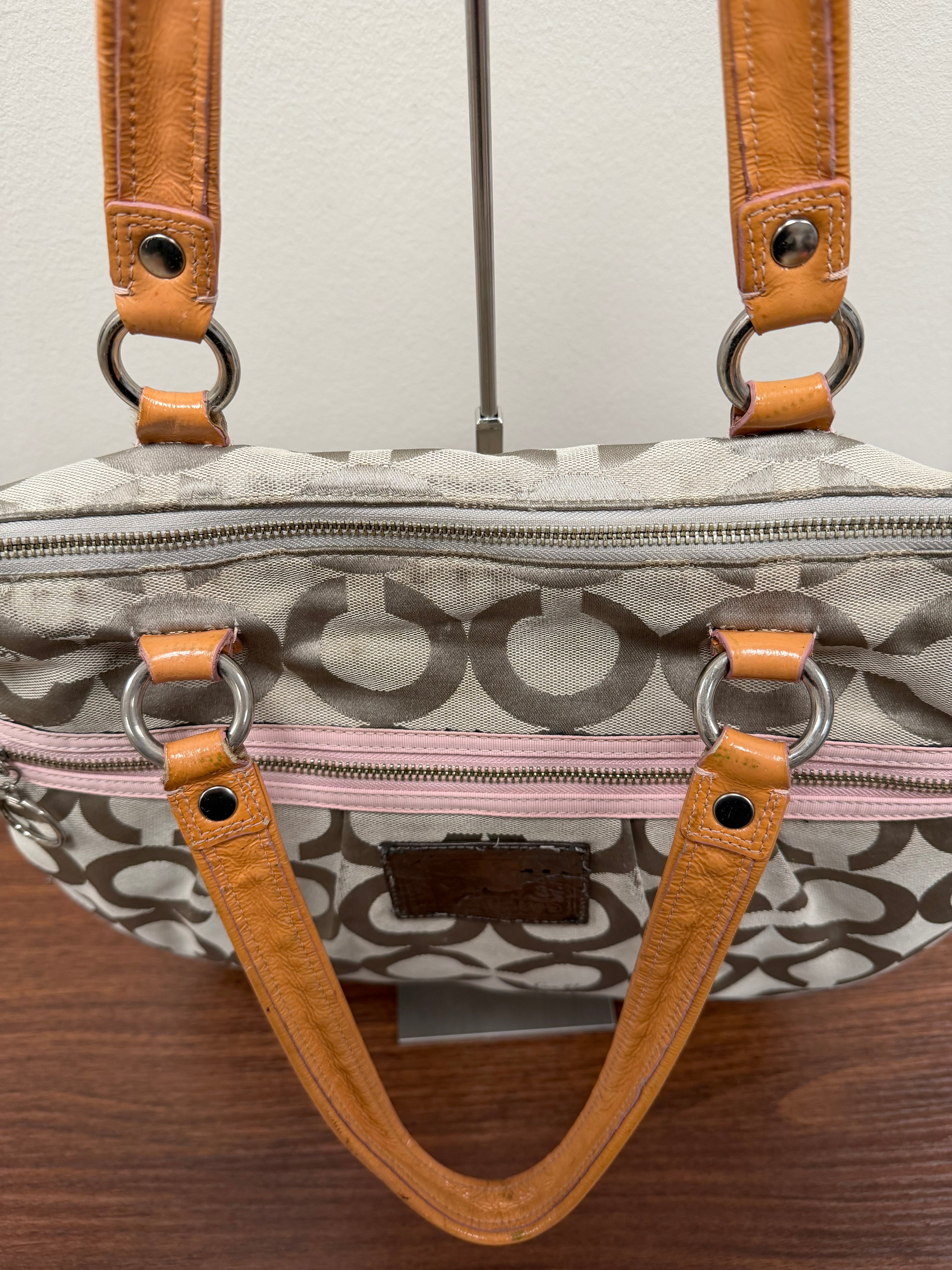 Coach Vintage Poppy signature glam tote shoulder Bag