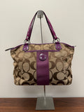 Coach Vintage purple signature tote monogram shoulder bag