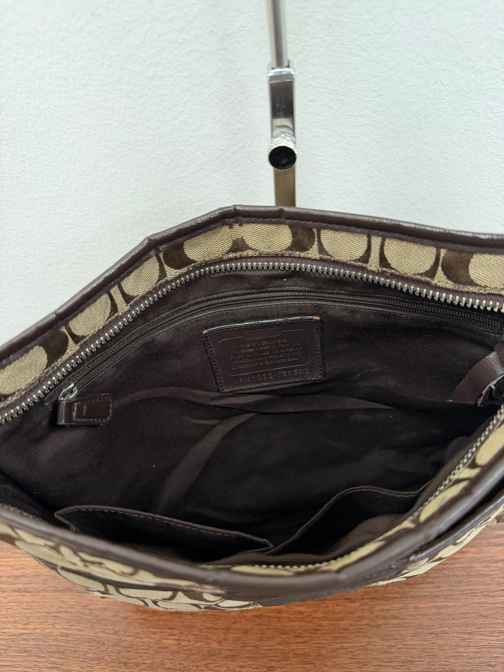 Coach Vintage signature stripe brown crossbody
