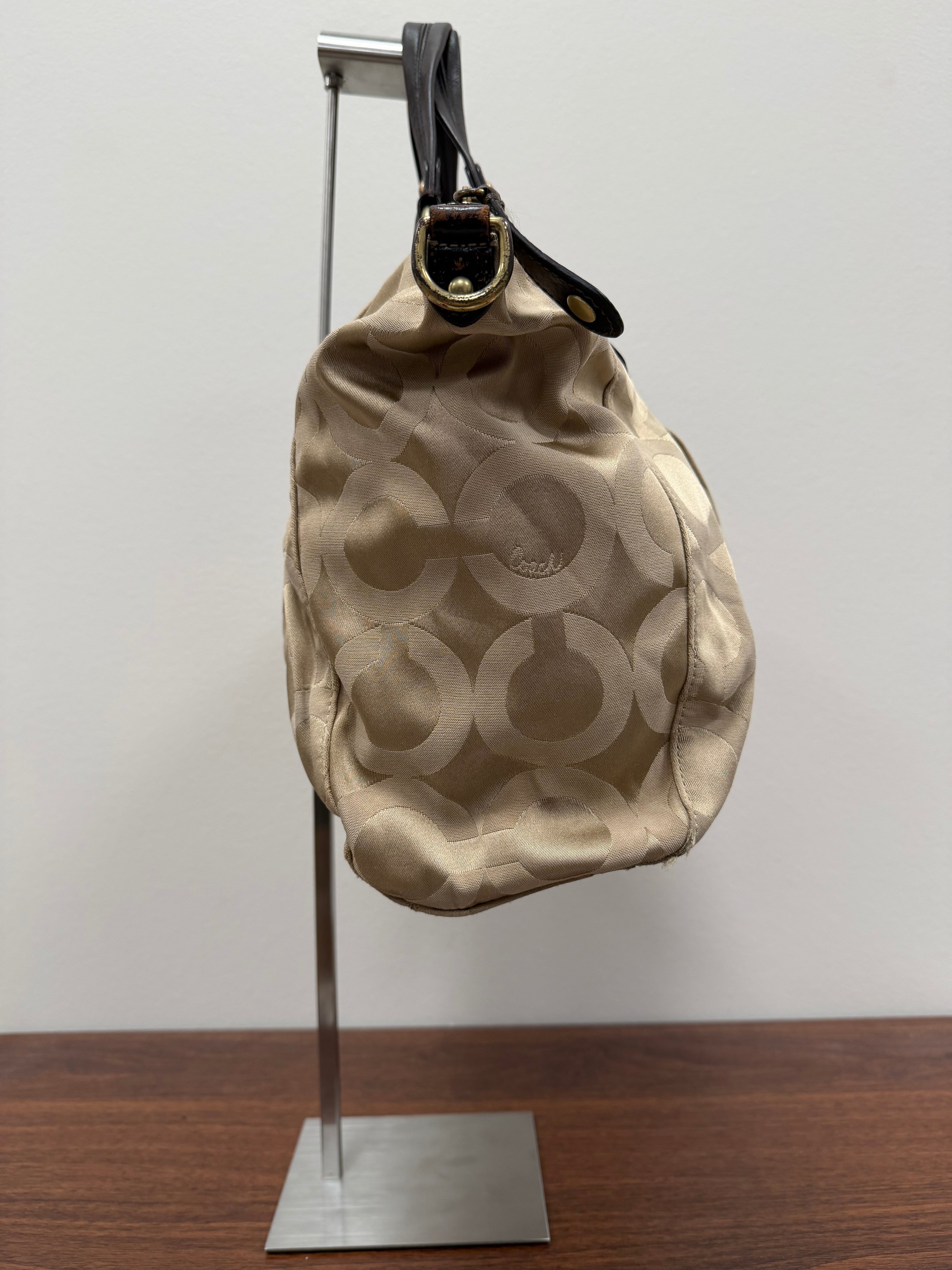 Vintage Coach signature pleated satchel / tote