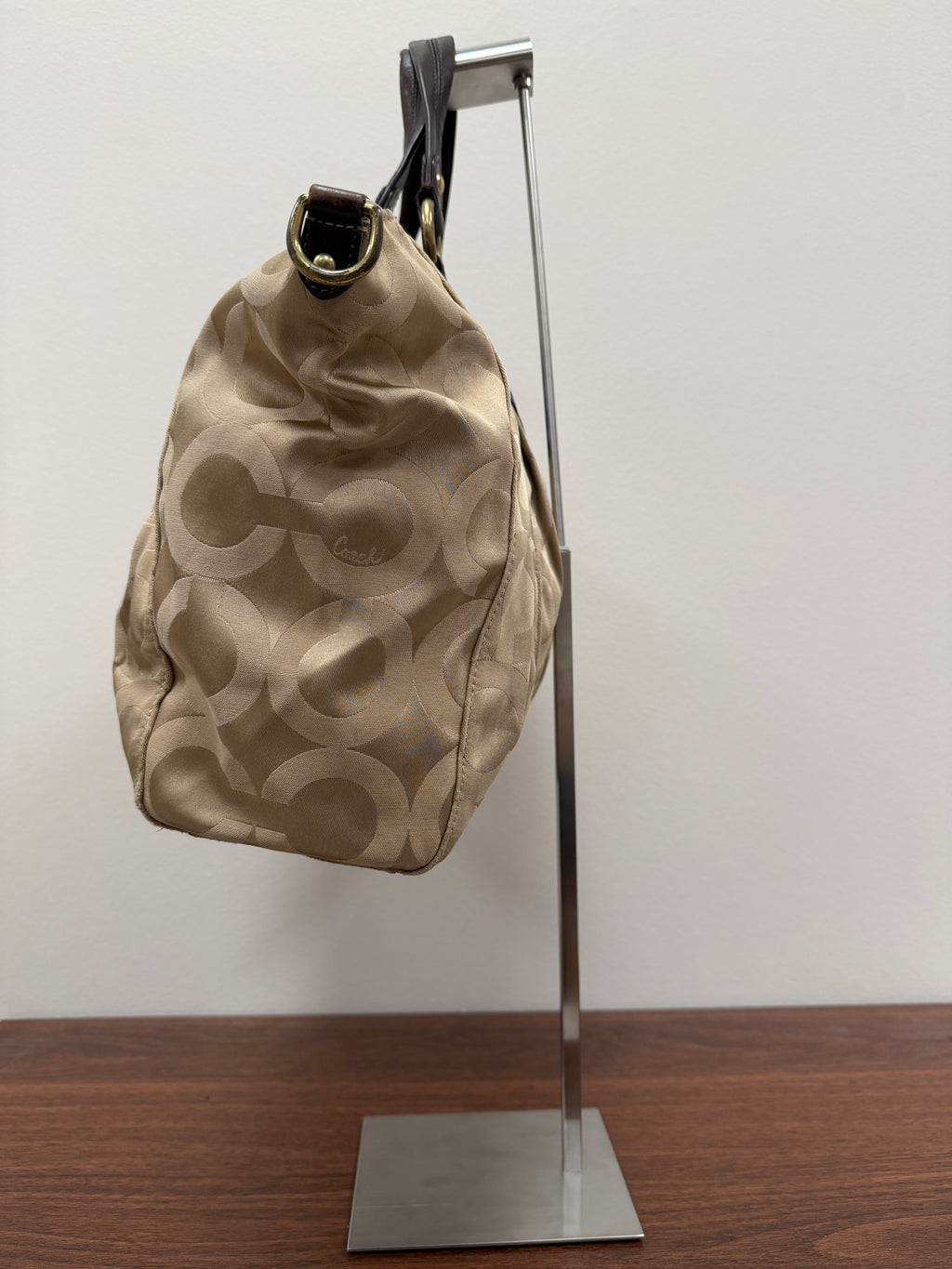 Vintage Coach signature pleated satchel / tote