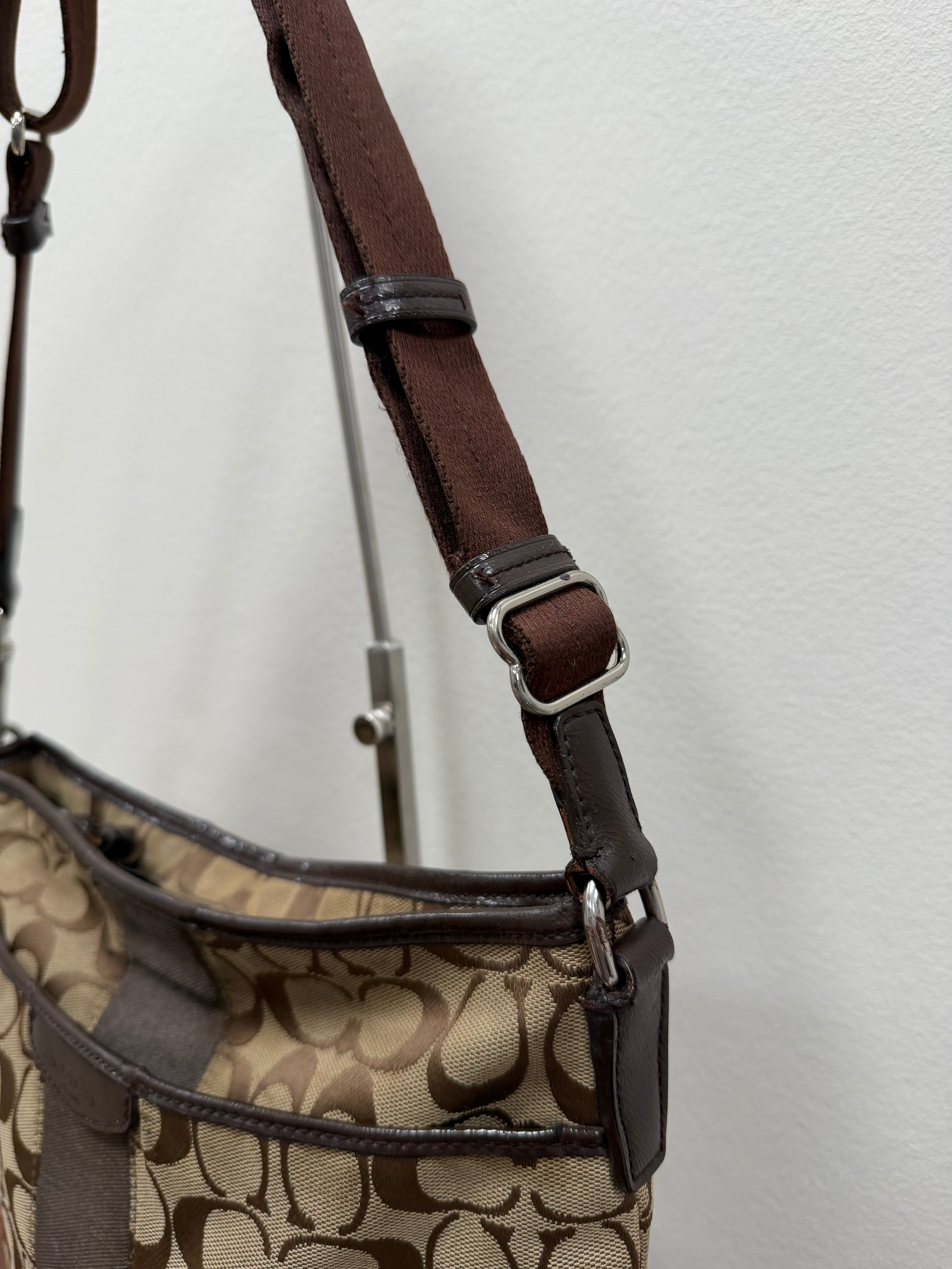 Coach Vintage signature stripe brown crossbody