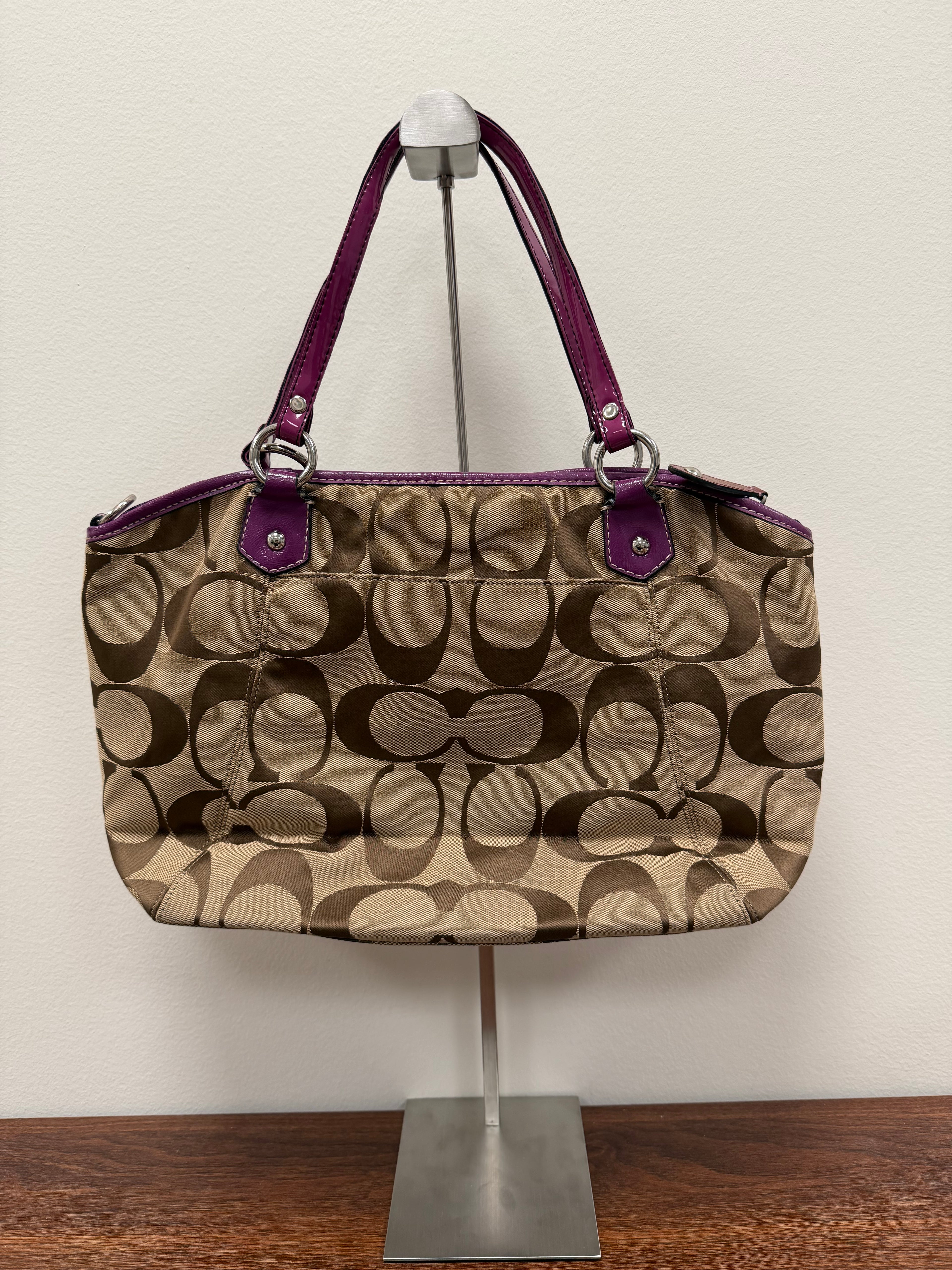 Coach Vintage purple signature tote monogram shoulder bag