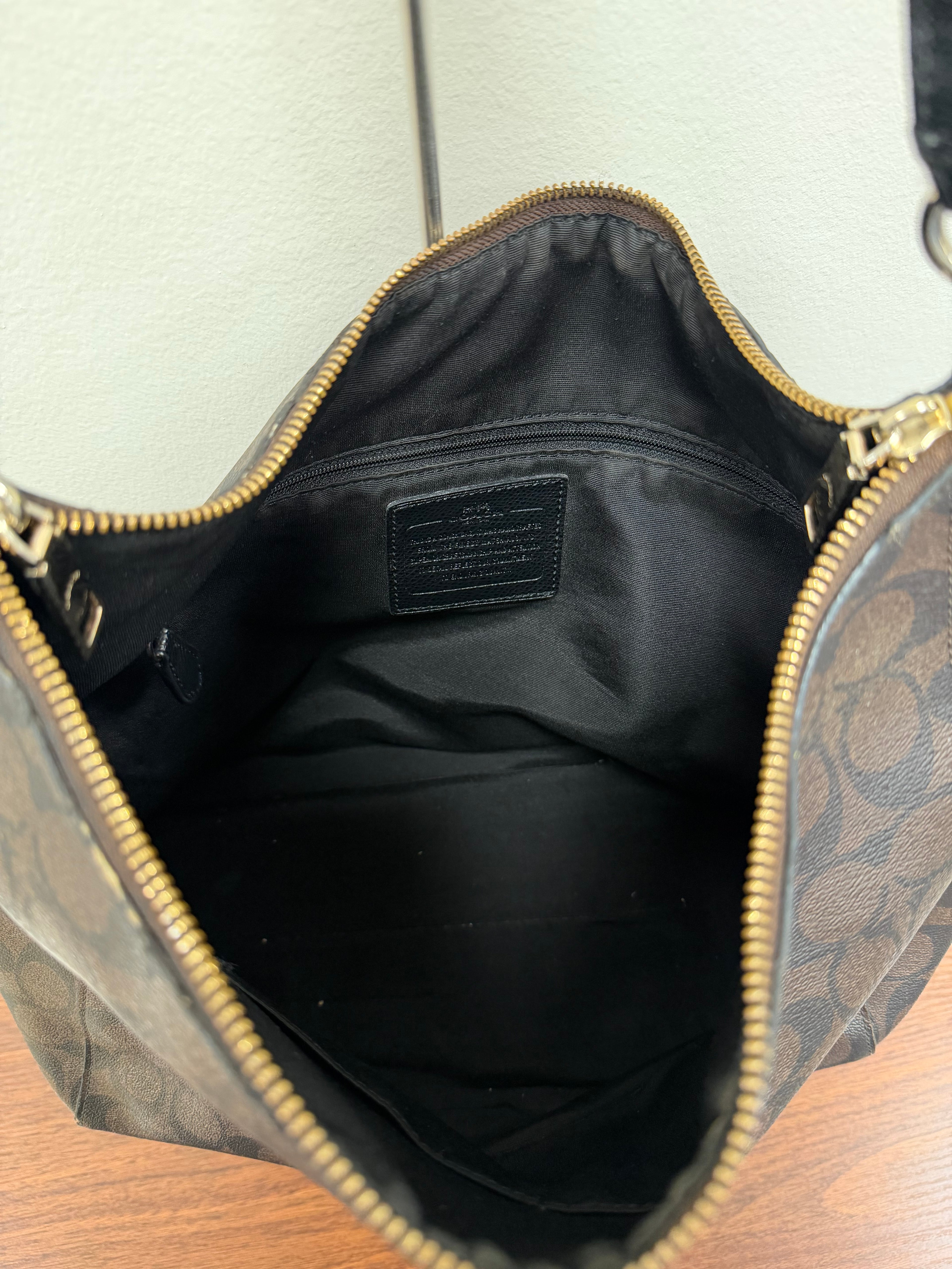 Coach Vintage signature brown PVC hobo shoulder bag